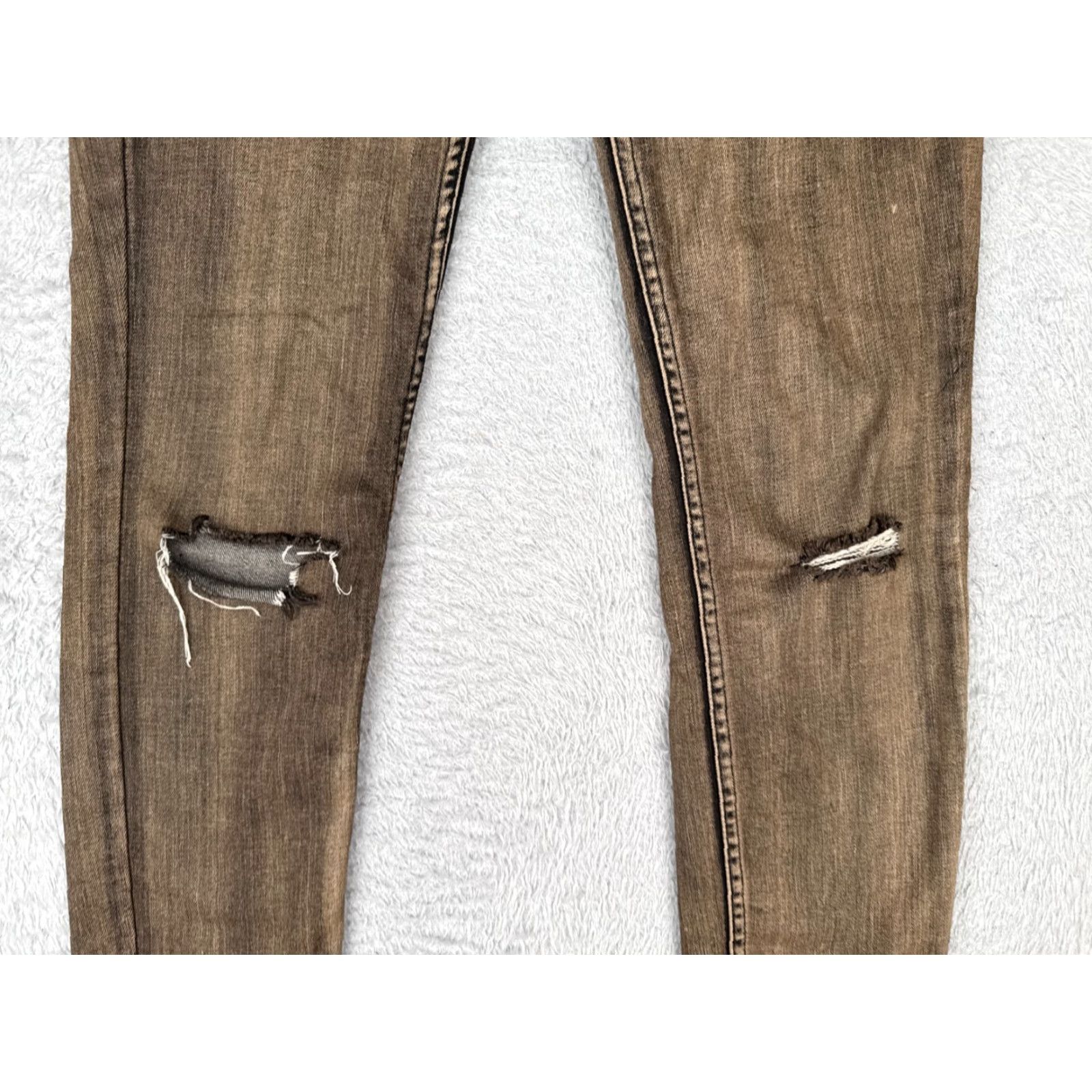 Free People Free People Jeans Women 26 Black 90s Bohemian Distressed Burnout Cotton Blend Low 29x26 Size 26" / US 2 / IT 38 - 3 Thumbnail