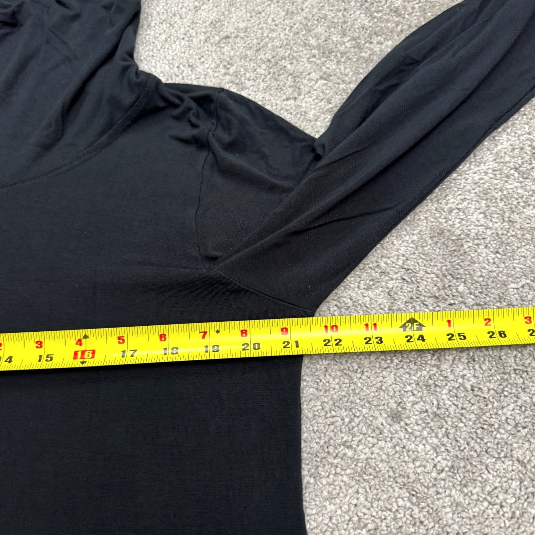 Vintage Cuddl Duds Cowl Neck Hi-Low Shift Dress Women XL Black Long Sleeve Stretch Soft Knit Casual Sleeve Pastel? No Size XL / US 12-14 / IT 48-50 - 7 Thumbnail