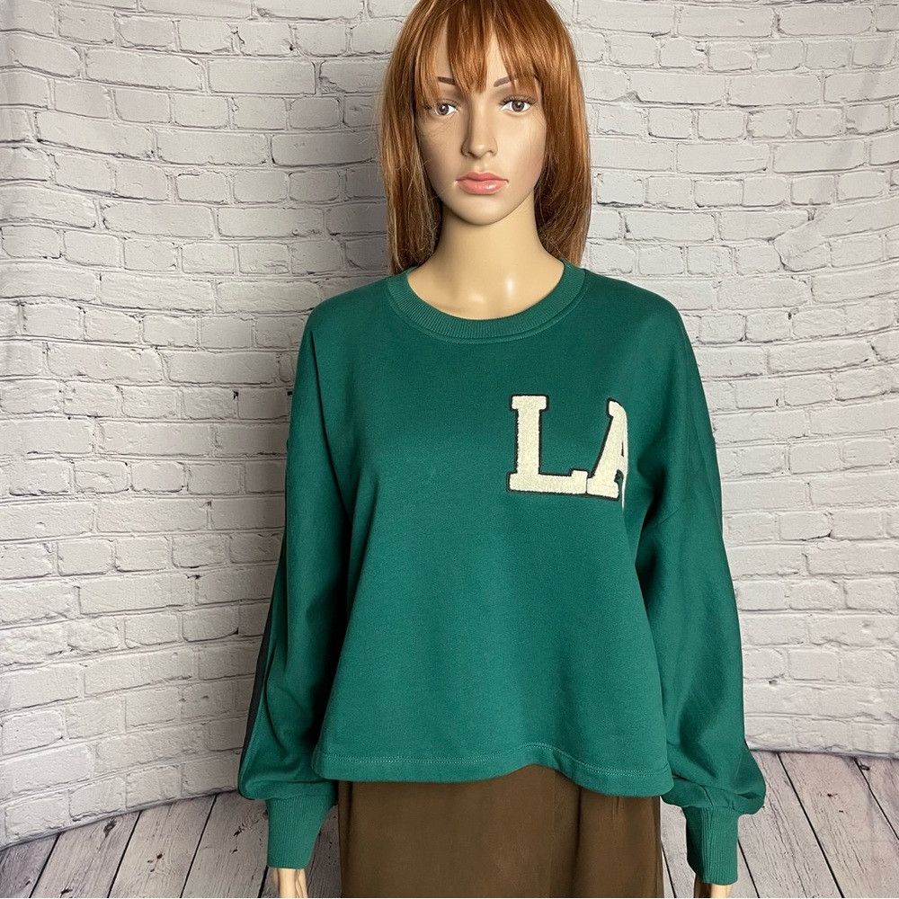 Zara NWT New Zara Green LA Boxy Sweatshirt Size L Size L / US 10 / IT 46 - 1 Thumbnail