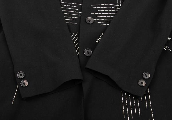 Yohji Yamamoto Yohji Yamamoto Pour Homme Wool Gaba Sashiko Jacket Size US M / EU 48-50 / 2 - 7 Thumbnail