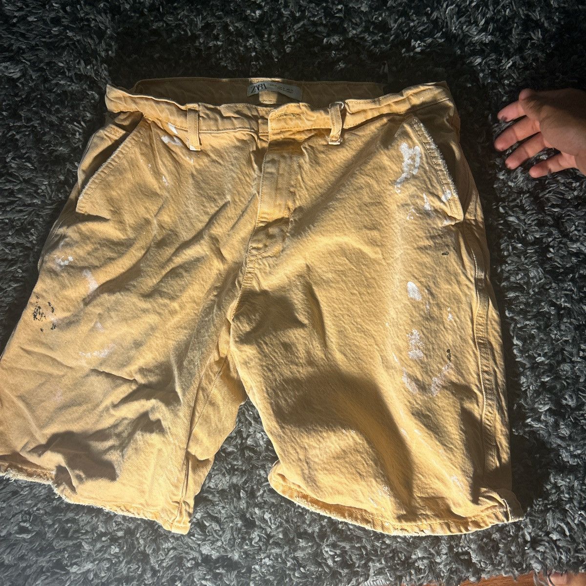 Zara White and Orange Zara Shorts Size US 31 - 2 Thumbnail