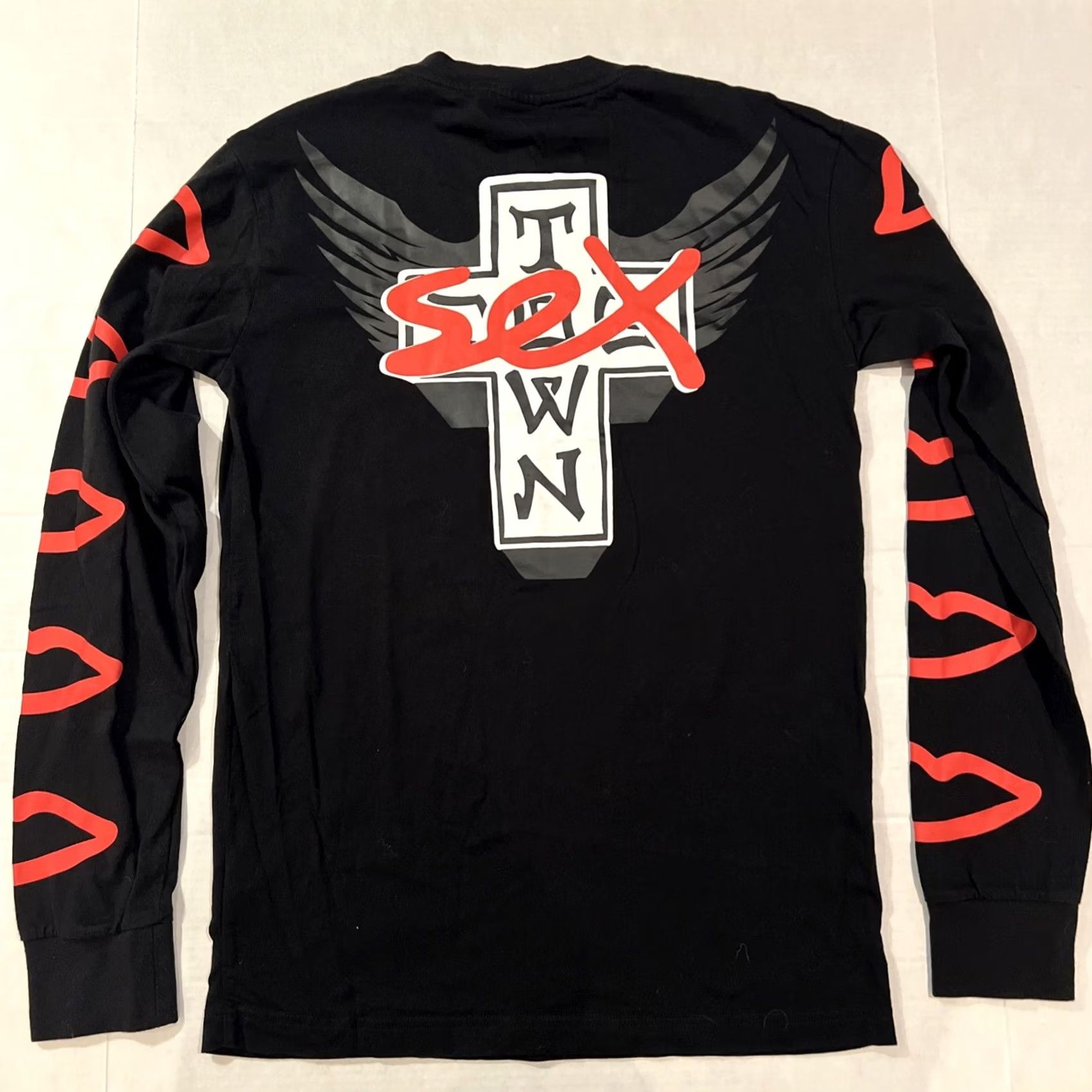 Vintage NWOT Sex Shirt Parody Dogtown Sextown Graphic Print Long Sleeve L/S Small Black Mens Crew Neck Jacket? Size US S / EU 44-46 / 1 - 2 Thumbnail