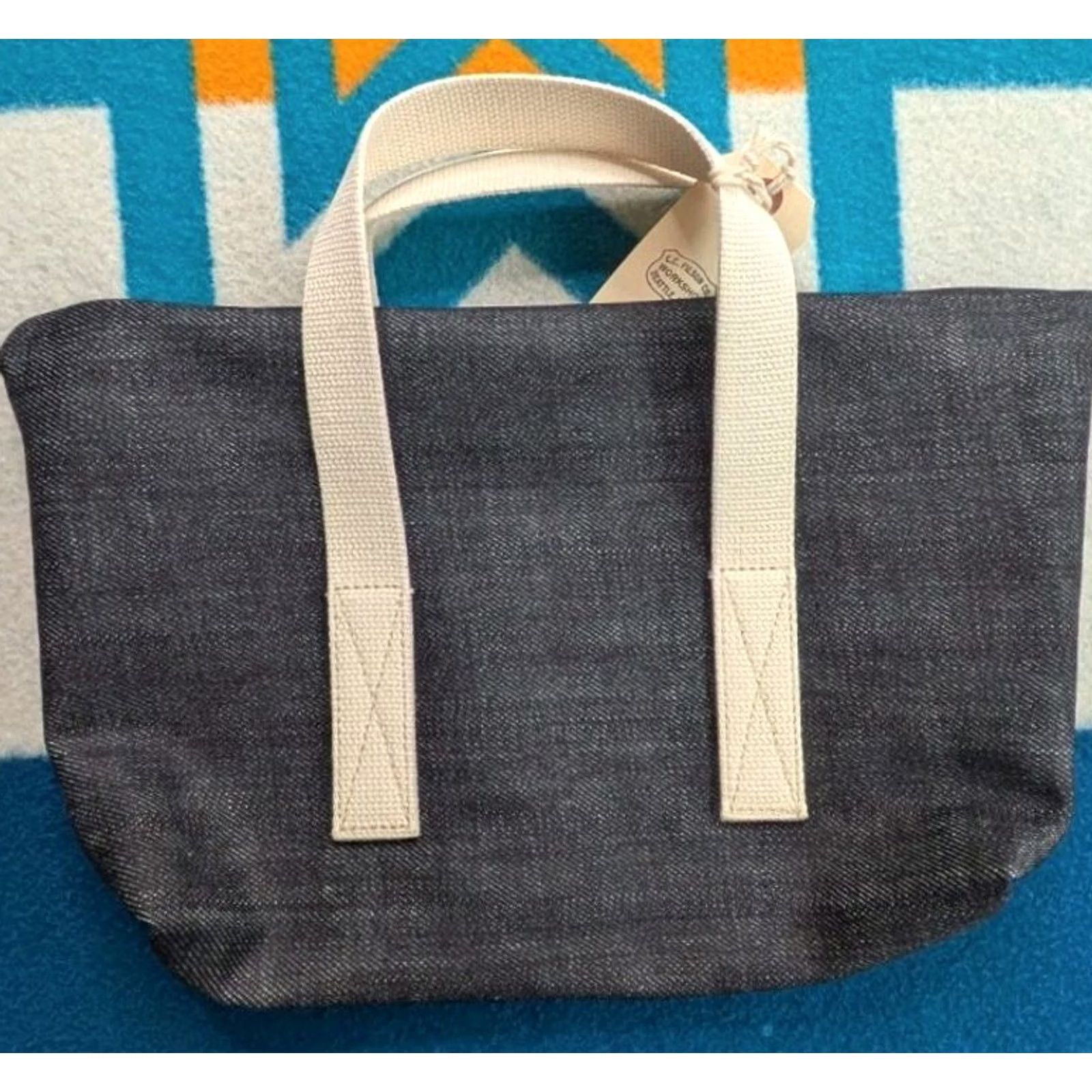 Filson Filson Tote Bag Denim Compact Tool Bag NWT Limited Edition USA Made Unisex Adults Medium Blue Canvas Twill Leather Strap Pockets Inner Size ONE SIZE - 6 Thumbnail