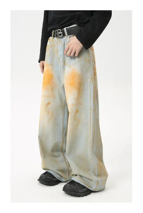 Japanese Brand Shii High street distressed tie-dyed vintage wide-leg jeans Size US 32 / EU 48 - 6 Thumbnail