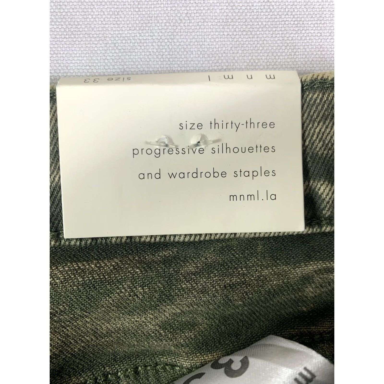 MNML MNML X369 Stretch Skinny Denim Jeans Mens 33x33 Green Olive Acid Wash Size US 33 - 5 Thumbnail