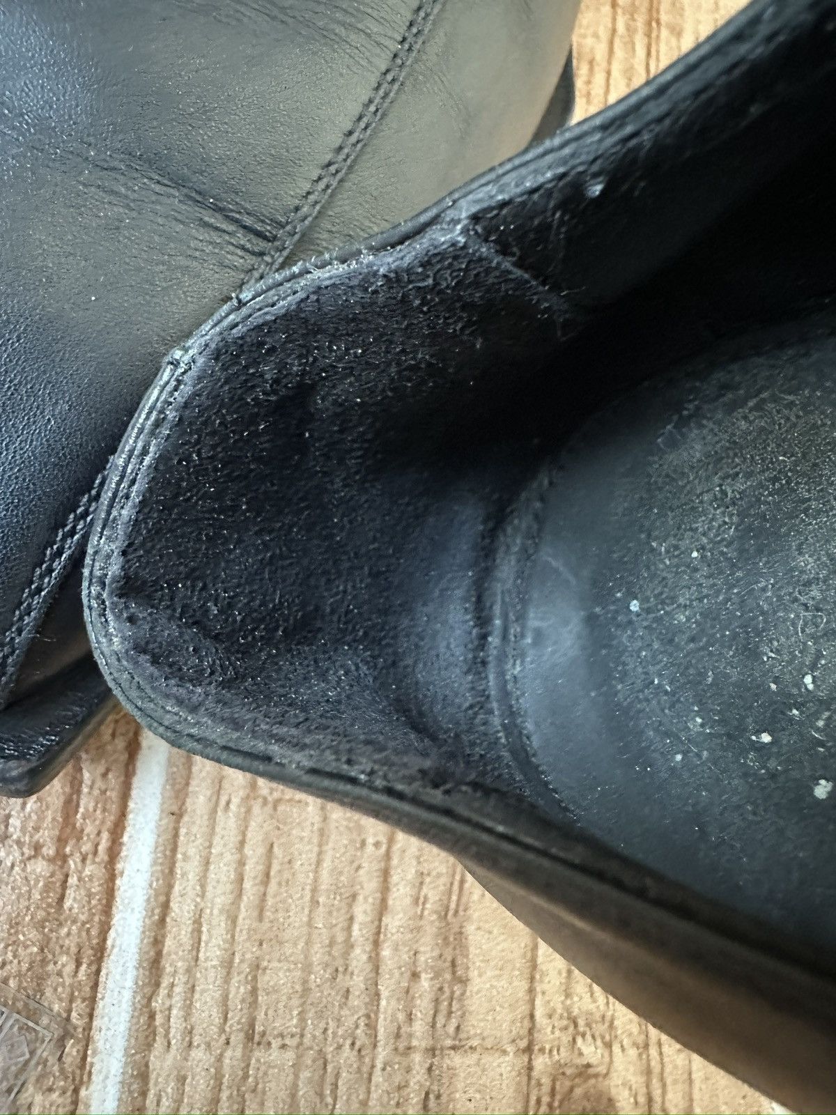 Balenciaga Block Rim Black Leather Square Derby Shoes