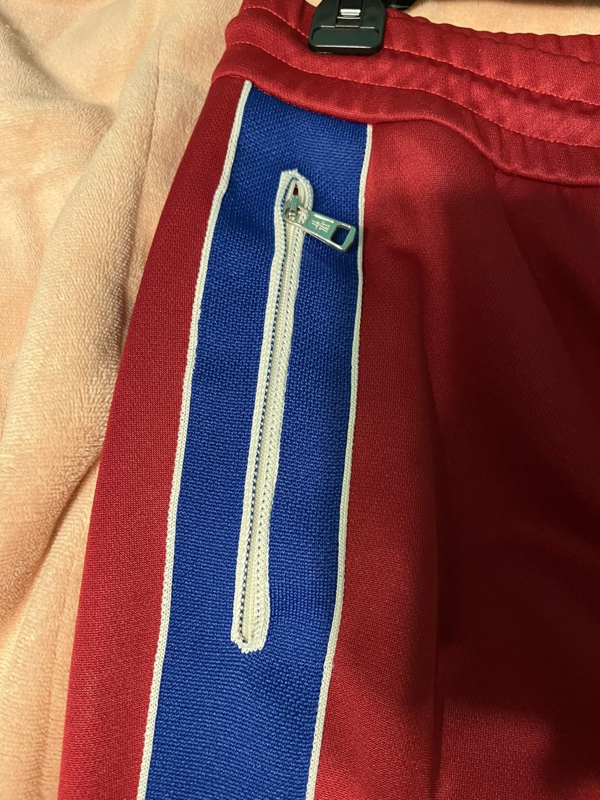 Moncler Moncler Track Pants Red with Blue Stripe Size US 30 / EU 46 - 2 Thumbnail