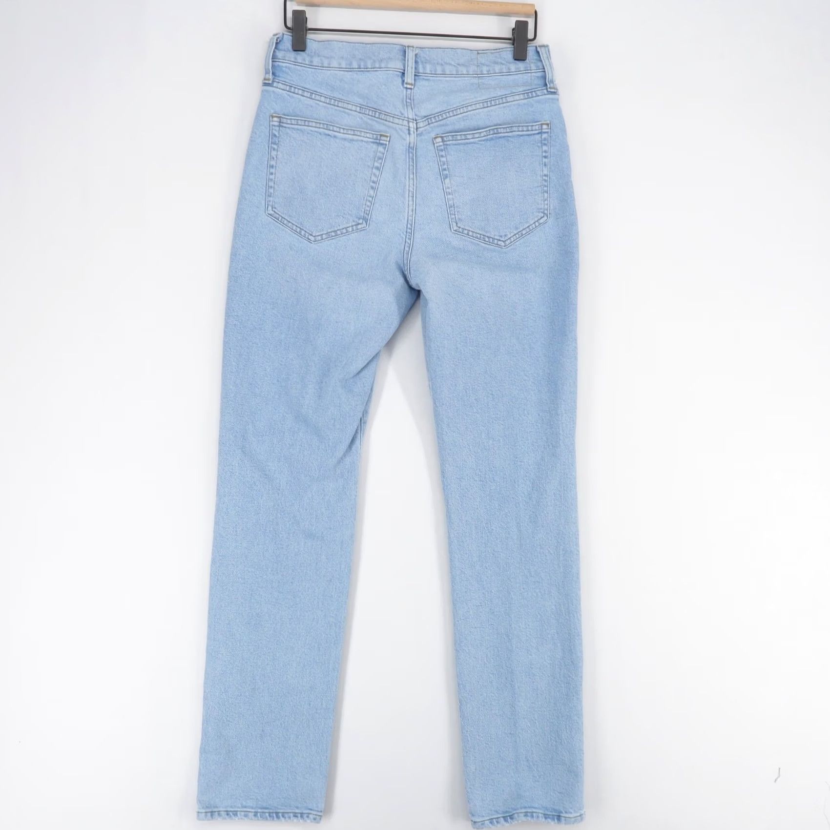 J.Crew J.CREW Jeans Straight 26 31in Light Wash Blue High Rise Stretch Womens, 5-Pocket, Zip, Denim, Regular, Tall Size 26" / US 2 / IT 38 - 3 Thumbnail