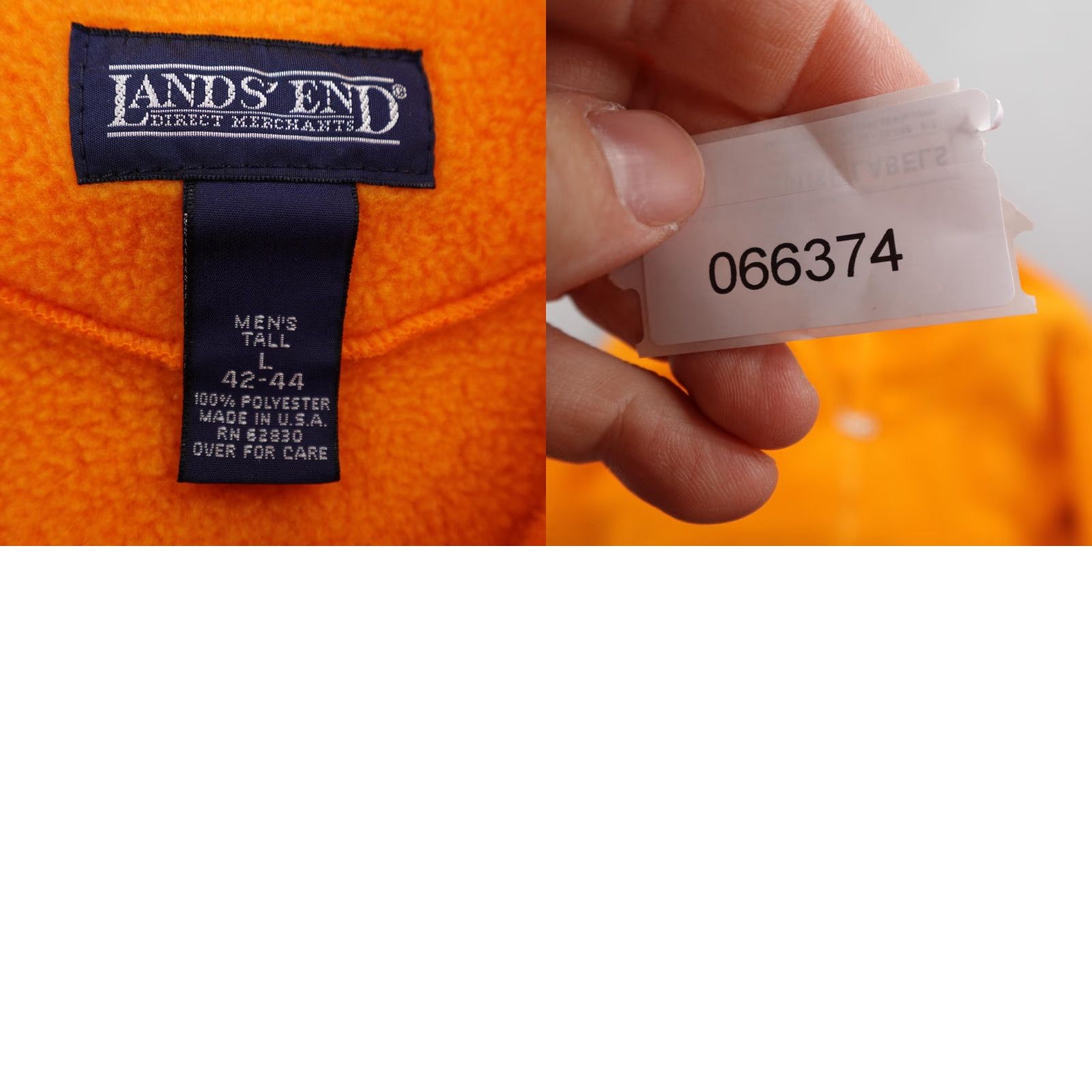 Lands' End Vintage Lands End Jacket Mens Tall Large Orange Polartec Fleece Zip Up Made USA Size US L / EU 52-54 / 3 - 8 Thumbnail