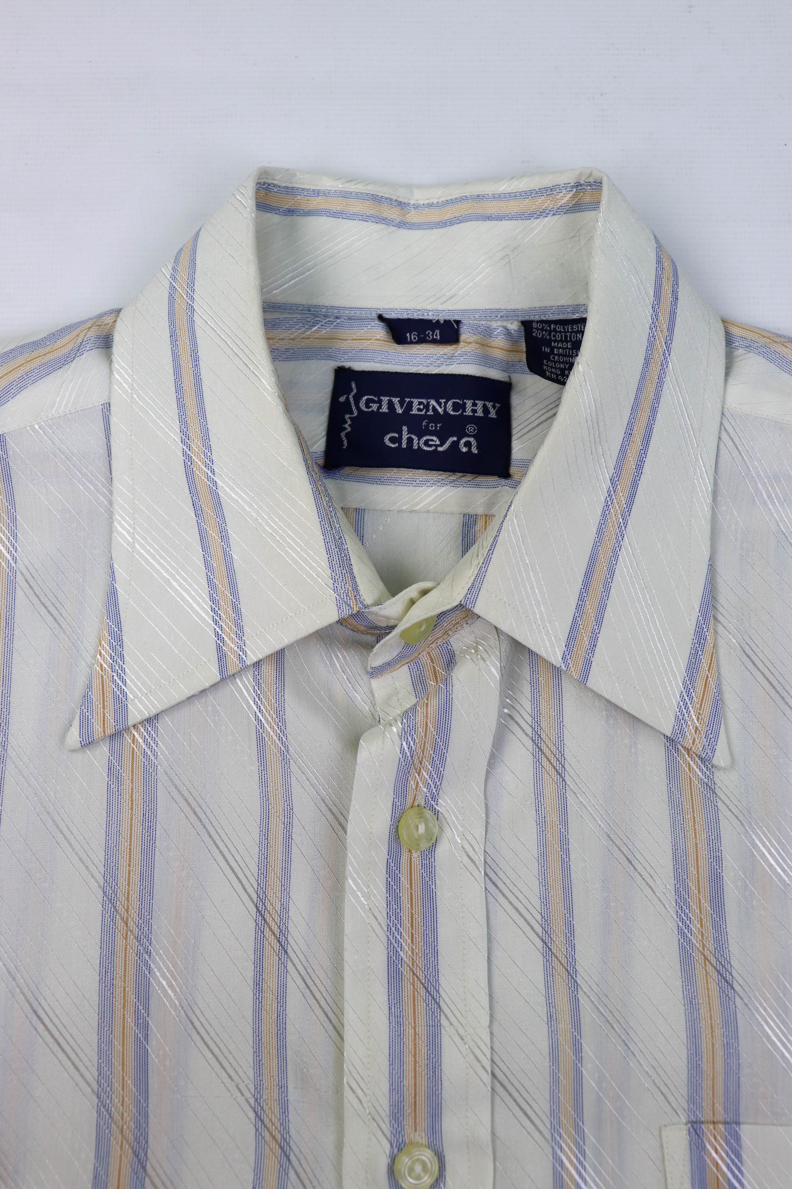 Givenchy Givenchy 60-70s Vintage Made in Hong Kong Striped Shirt Size US L / EU 52-54 / 3 - 10 Thumbnail
