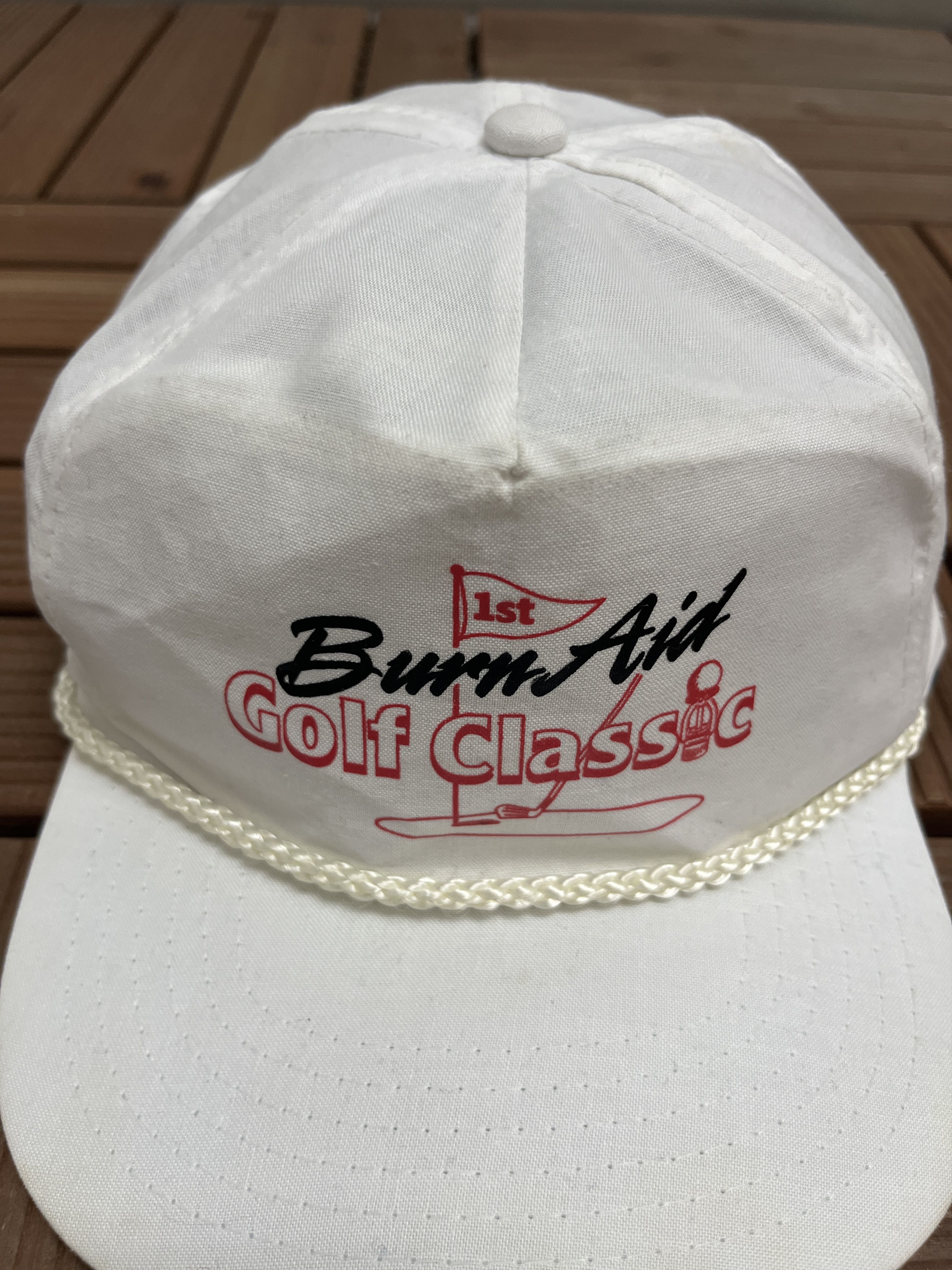 Vintage 1st Burn Aid Golf Classic Vintage White Snap Back Hat Cap Size ONE SIZE - 3 Thumbnail