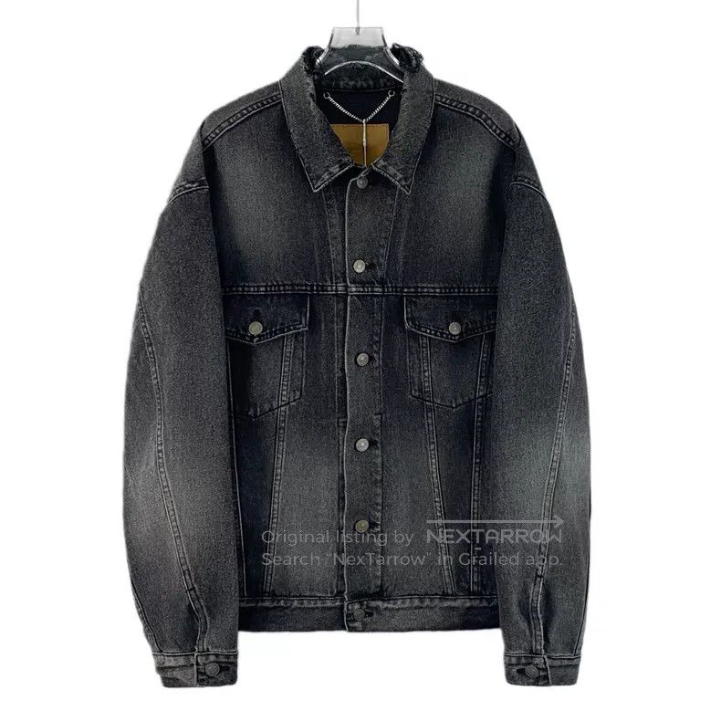 Balenciaga Balenciaga Black and Grey Washed Distressed Logo Letter Pr Size XXS / US 00 / IT 34 - 1 Thumbnail
