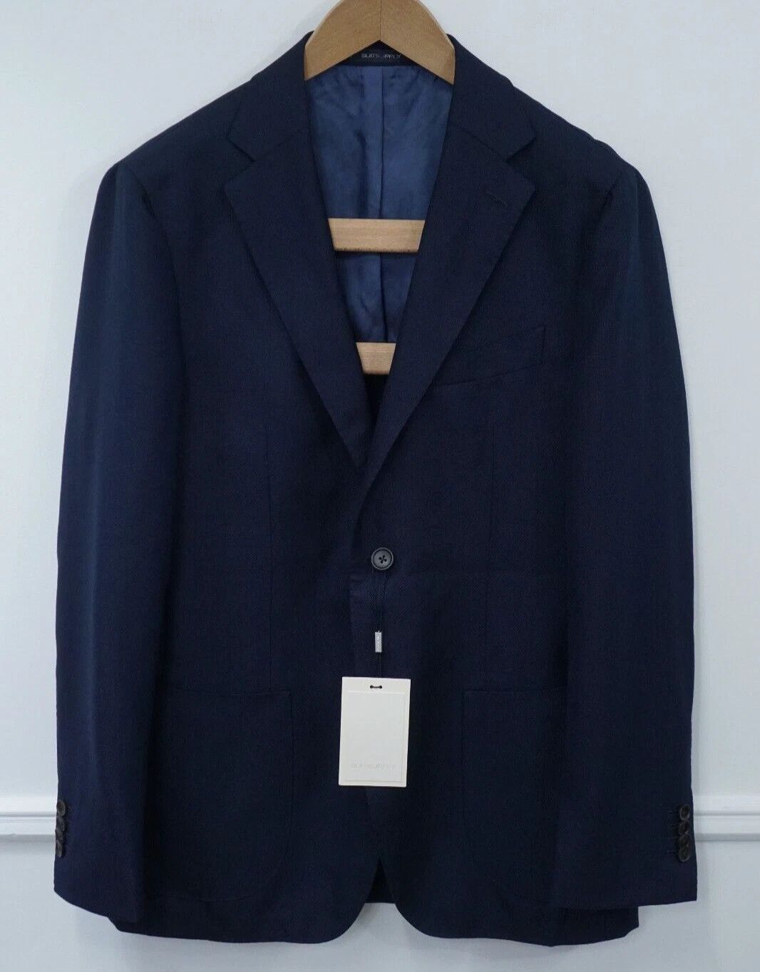 Suitsupply Men Suitsupply Blazer Havana Patch Half Wool Navy Blue US32 Size 34S - 1 Thumbnail