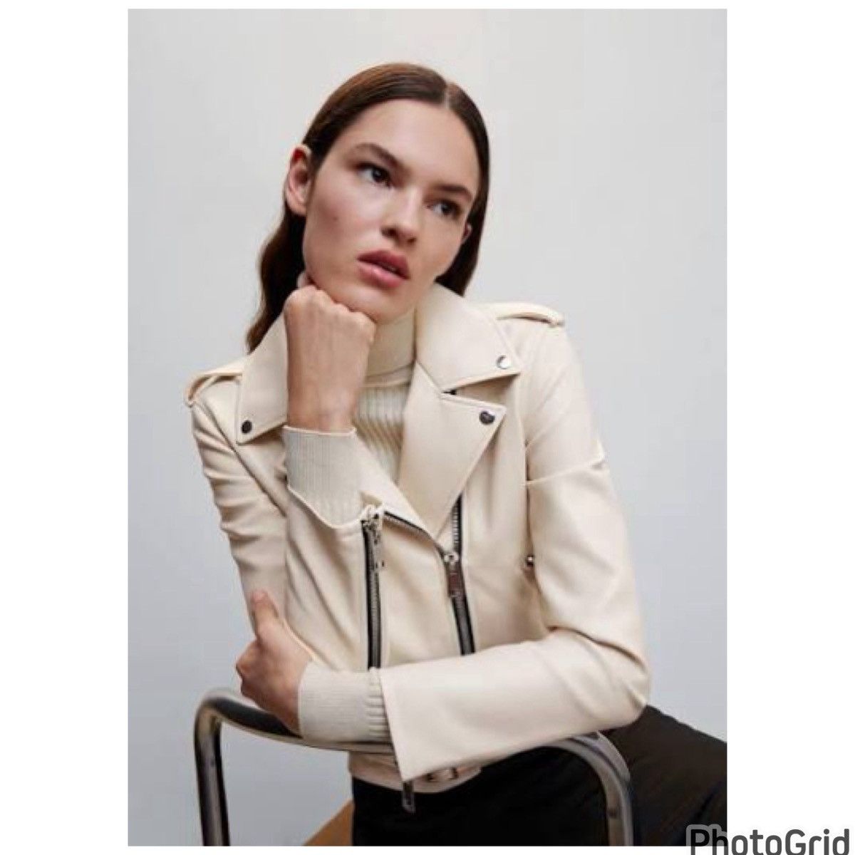 Mango MANGO Faux Leather Moto Jacket Size S / US 4 / IT 40 - 14 Thumbnail