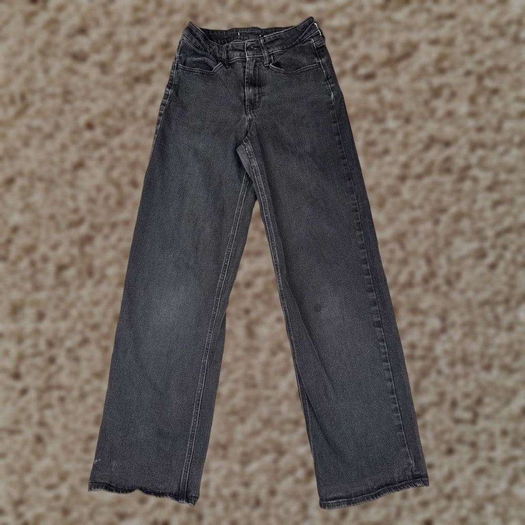 Old Navy Old Navy Jeans Womens L Black Wide-Leg Denim High Rise Casual Stretch Pants Size 36" / US 14 / IT 50 - 1 Thumbnail