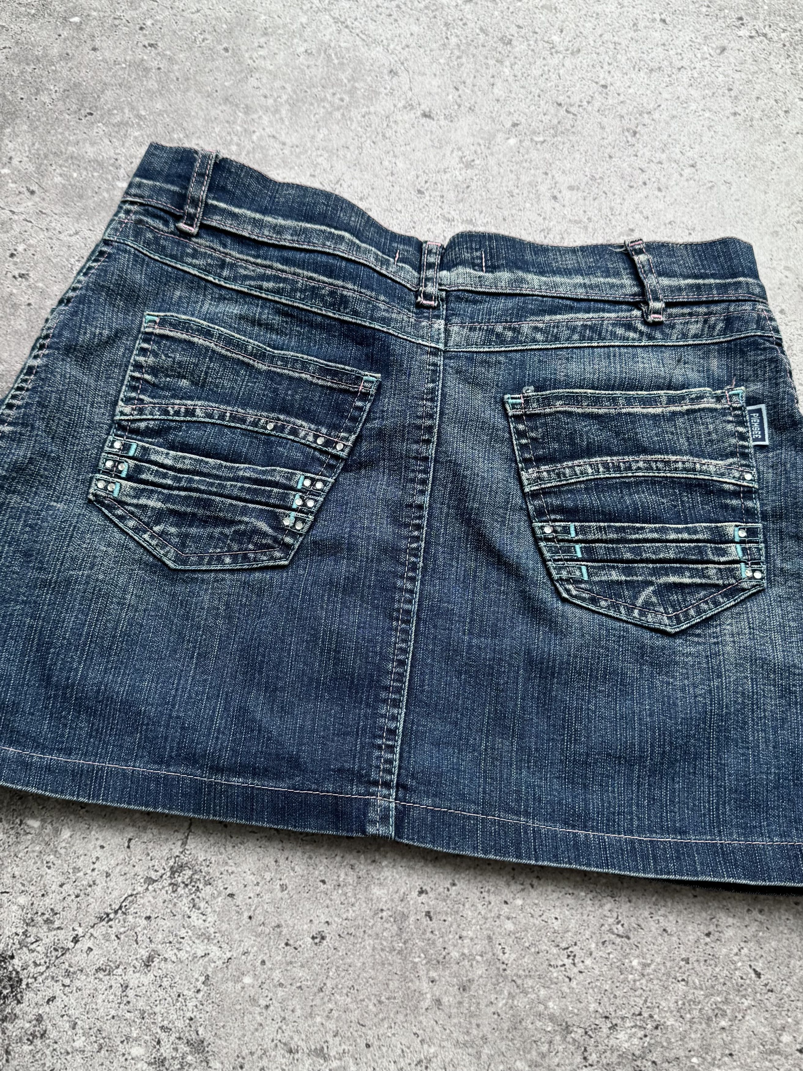 Vintage Y2K Denim Mini Skirt Low Rise Jean Skirt Pocket Detail (E8) Size 27" / US 4 / IT 40 - 5 Thumbnail
