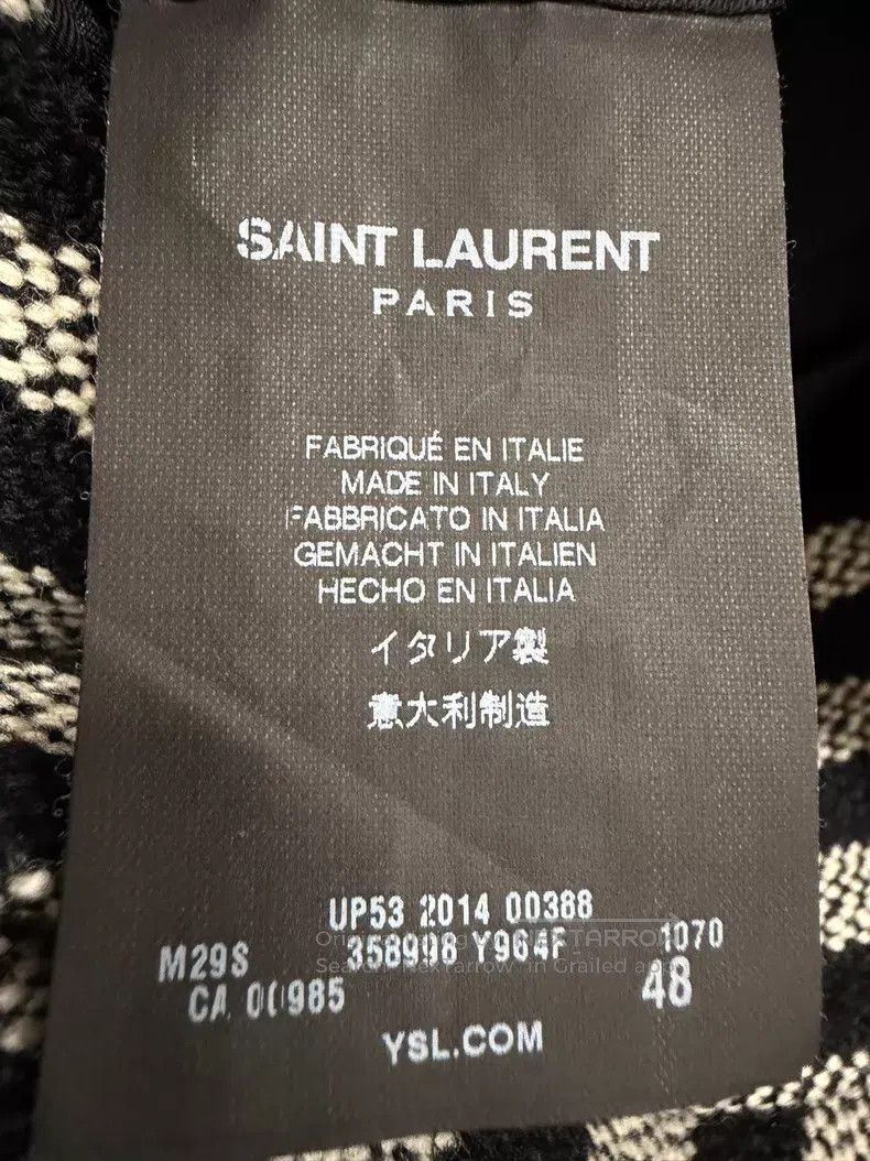 Saint Laurent Paris Saint Laurent Paris Black and White Striped Coat i Size US M / EU 48-50 / 2 - 5 Thumbnail