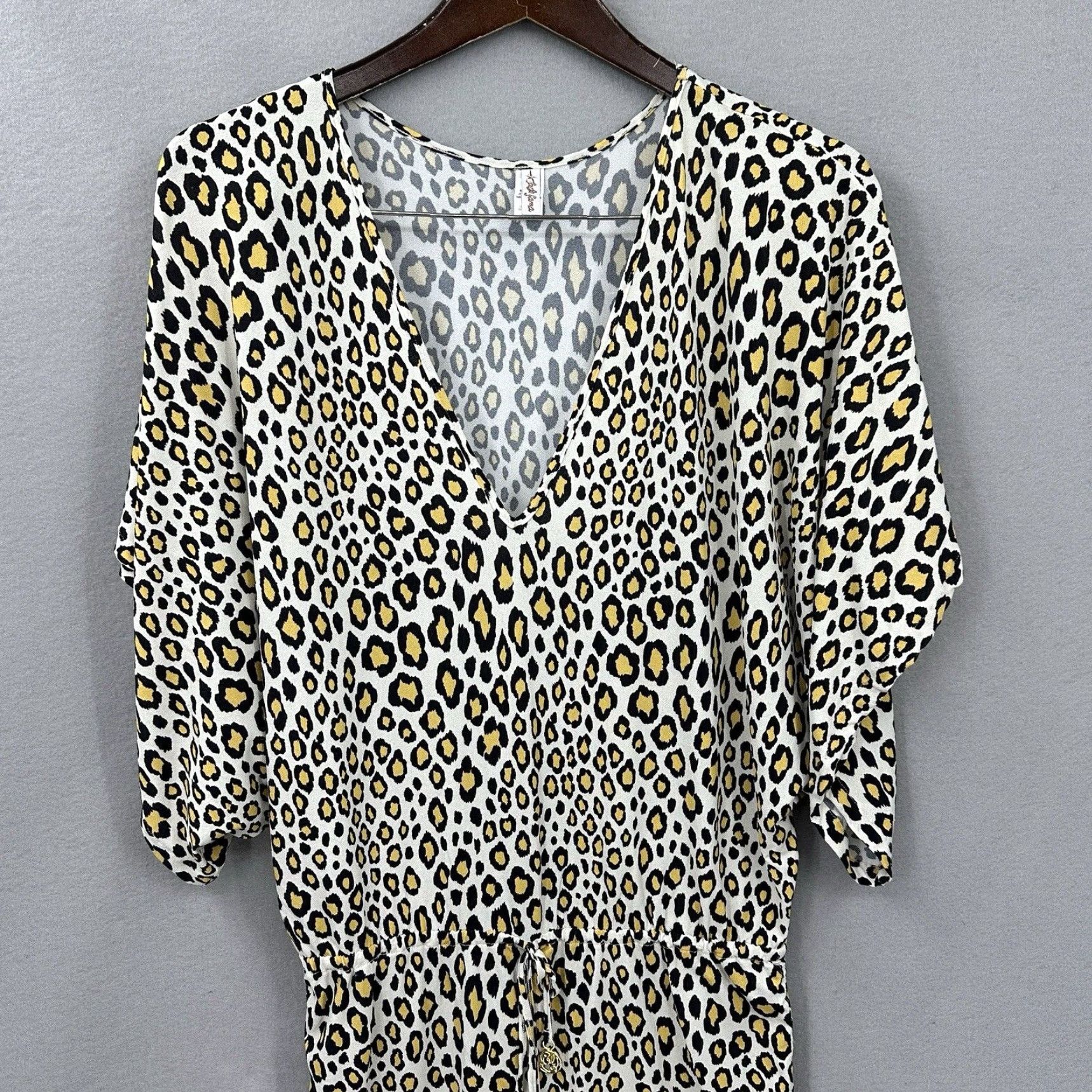 Vintage Luli Fama Cabana Dress Women XS Cheetah Leopard Print Dolman Boho Quiet Lux Mini Size XS / US 0-2 / IT 36-38 - 2 Thumbnail