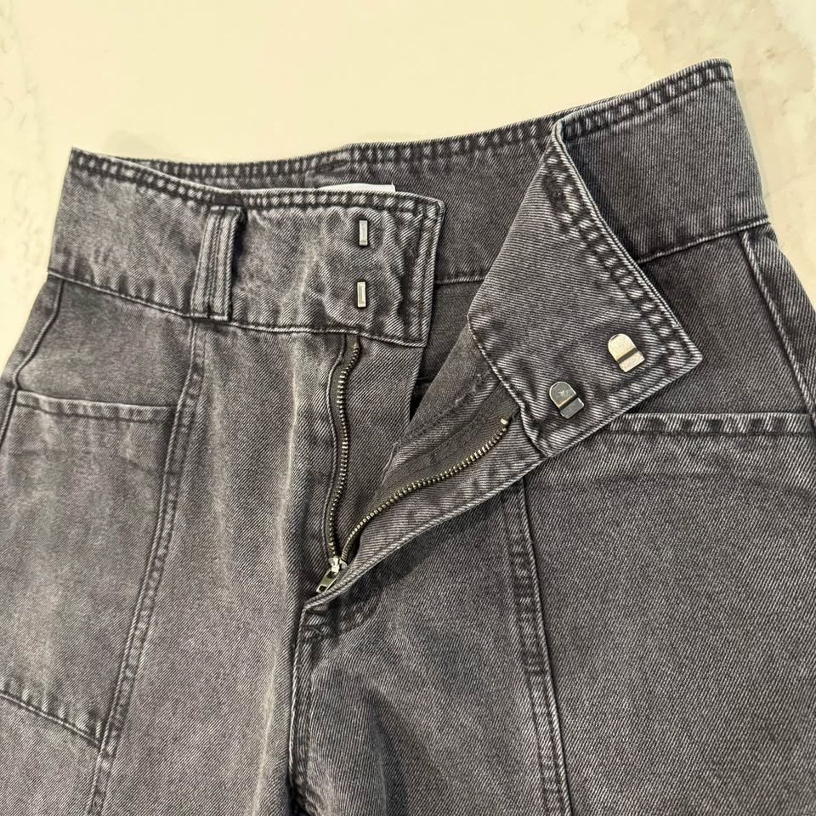 Forever 21 Forever 21 Front Seam Utility High Rise Mom Jeans Womens 29 Size 29" - 4 Thumbnail