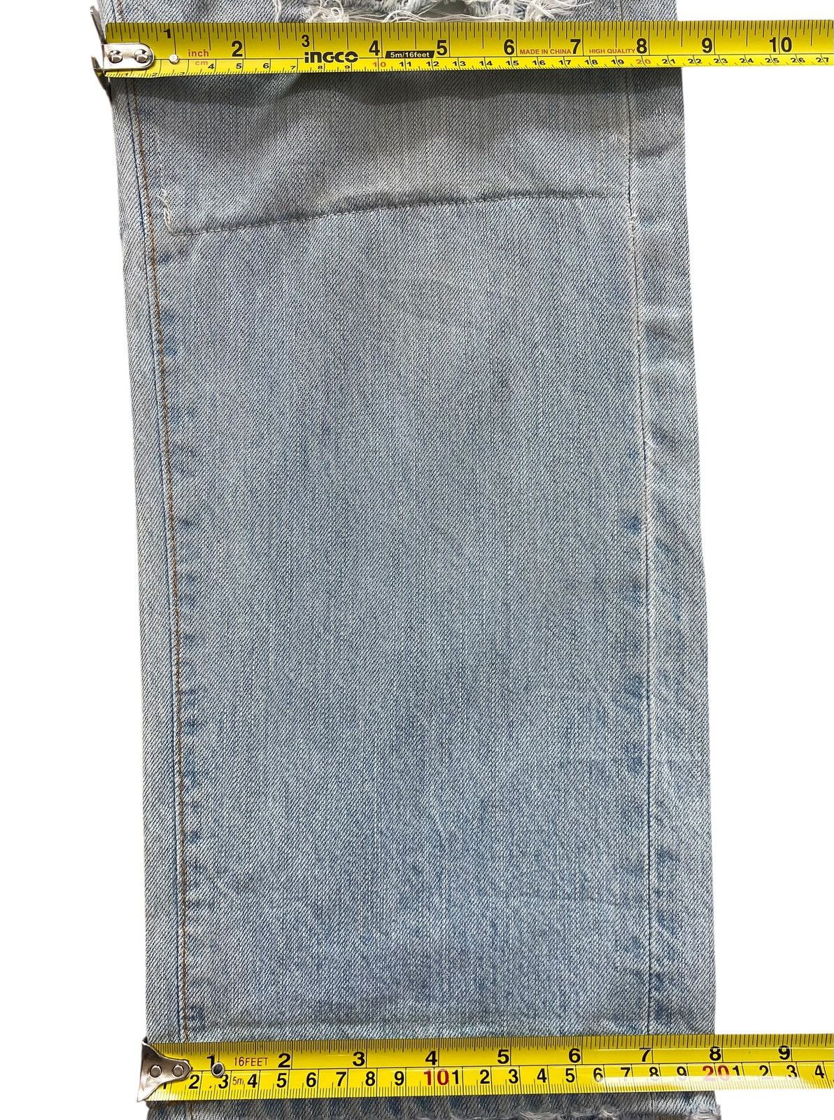 AG Adriano Goldschmied AG Adriano Goldschmies Ripped Distressed Style Straight Jean Size US 33 - 9 Thumbnail