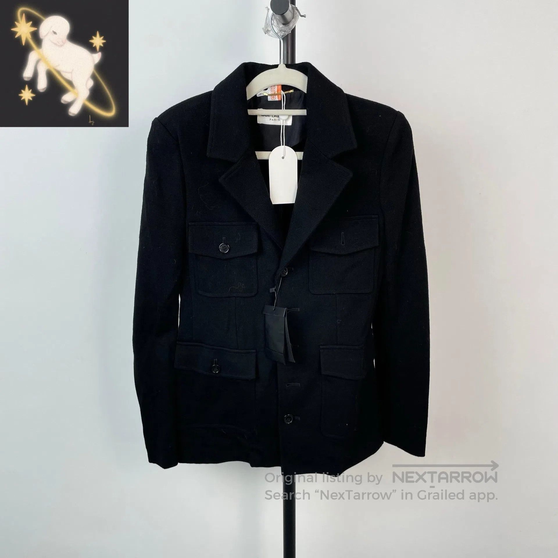 Saint Laurent Paris Saint Laurent Paris Black four-pocket suit jacket| Size XXS / US 00 / IT 34 - 1 Thumbnail