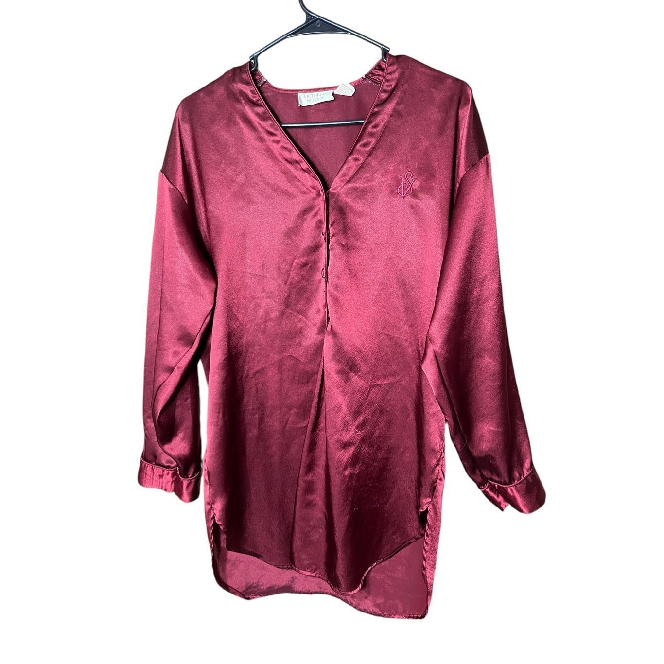 Victoria's Secret Vintage Victoria’s Secret Gold Label Maroon Satin Nightgown Size S / US 4 / IT 40 - 1 Thumbnail