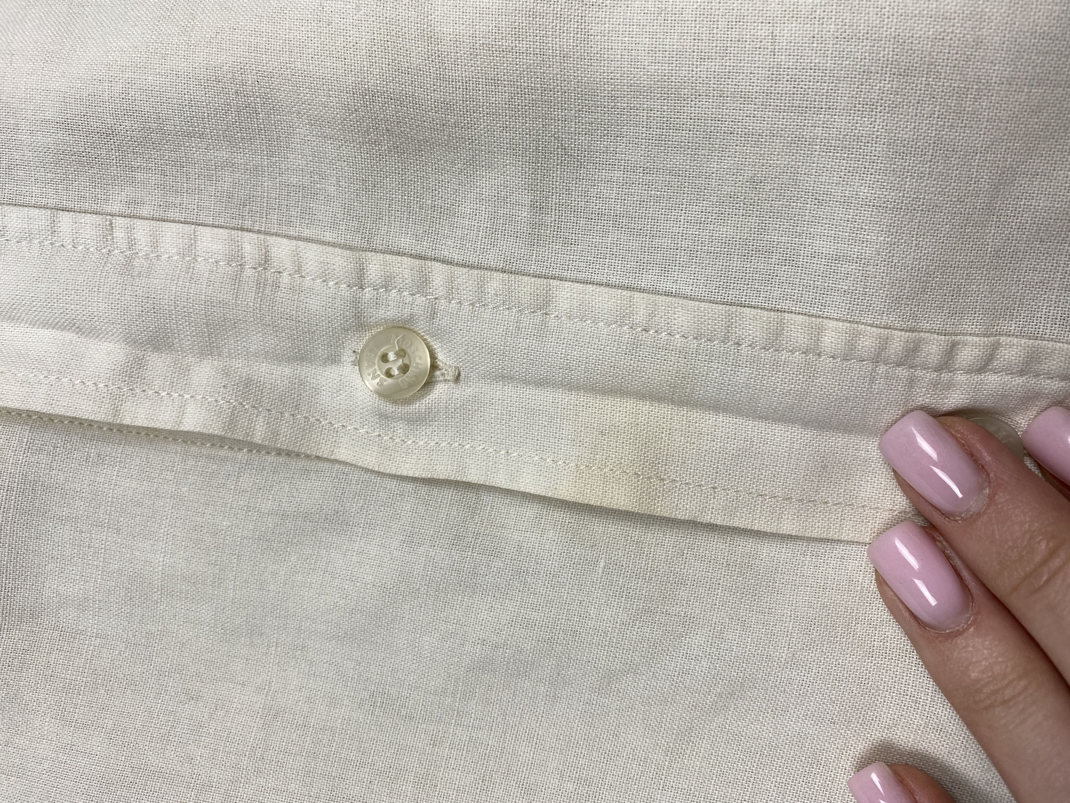 Moschino × Vintage Moschino Vintage Distressed Linen Shirt Size US XL / EU 56 / 4 - 4 Thumbnail