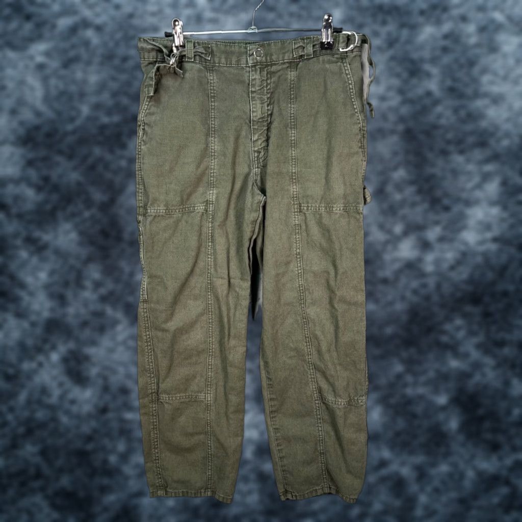 Vintage AG Adriano Goldschmied The Noten Carpenter High Rise Straight Pants Olive Green 26R Women's Pants Size 26" / US 2 / IT 38 - 1 Thumbnail