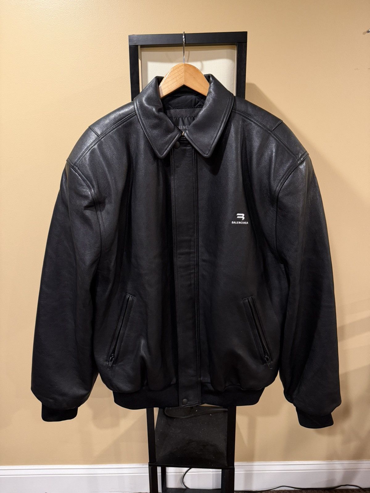 Balenciaga Balenciaga Demna Sport B Taxi Blouson Leather Bomber Jacket Size US XS / EU 42 / 0 - 8 Thumbnail