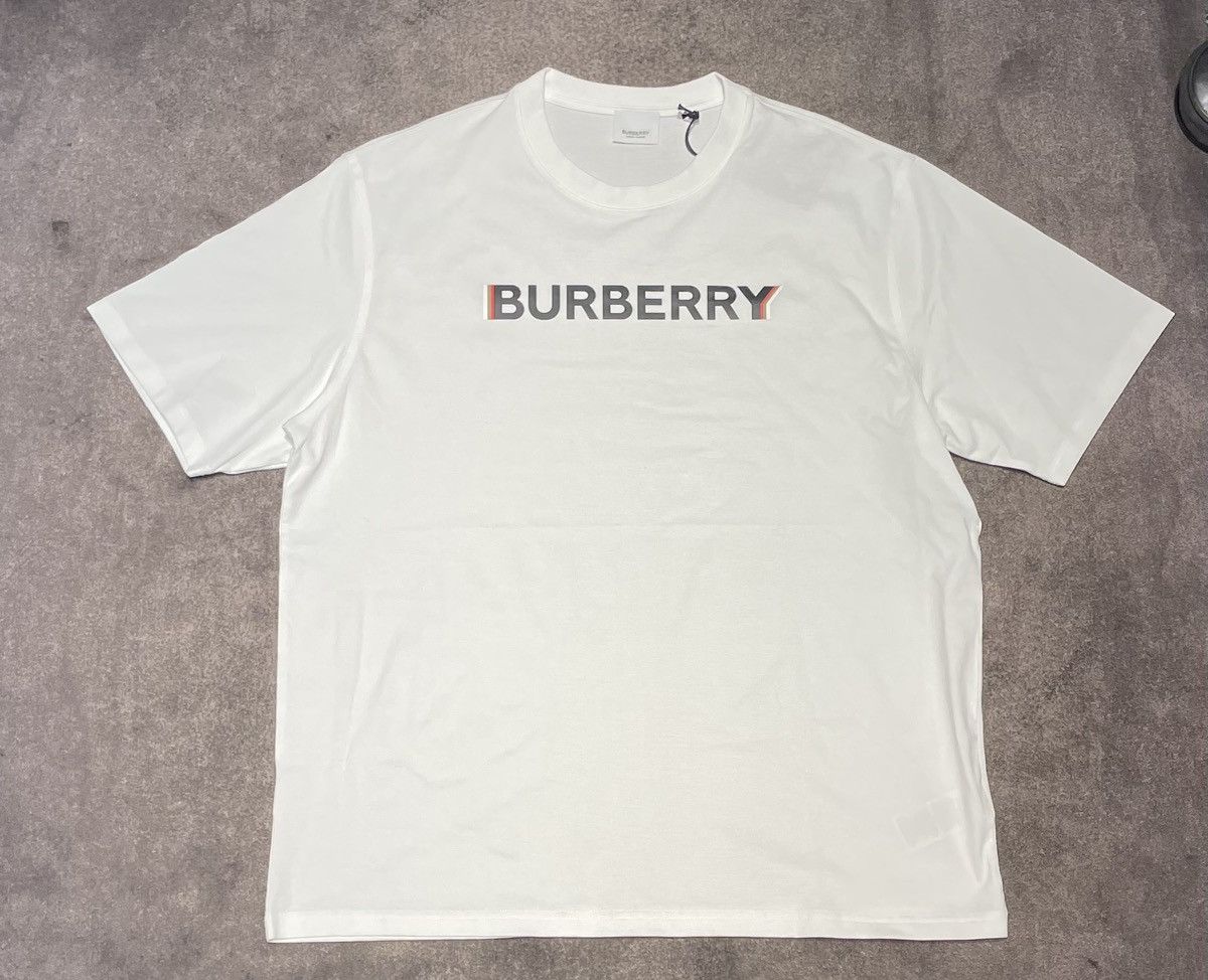 image of Burberry Farley Logo T-Shirt in White, Men's (Size XS)