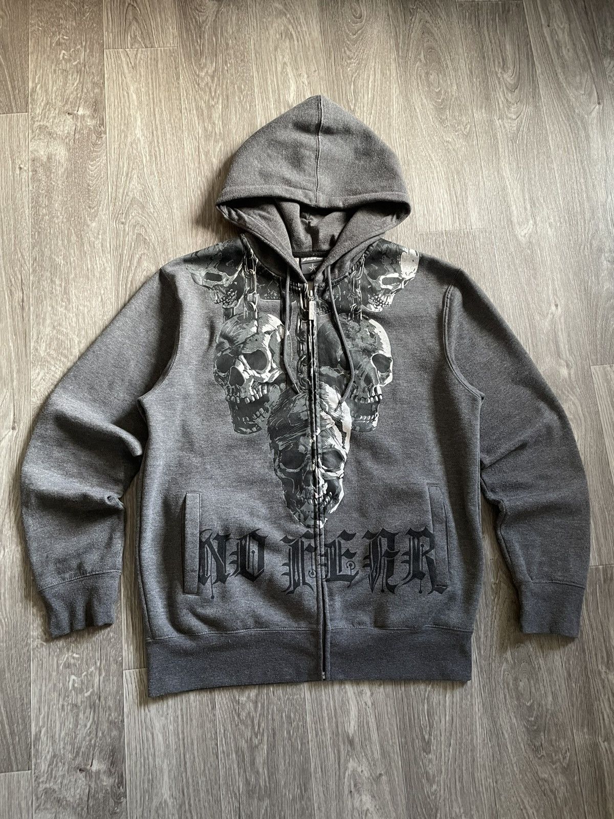 No Fear Vintage No Fear Skulls Graphic Print Zip Up Hoodie Y2K Rap Size US M / EU 48-50 / 2 - 1 Thumbnail