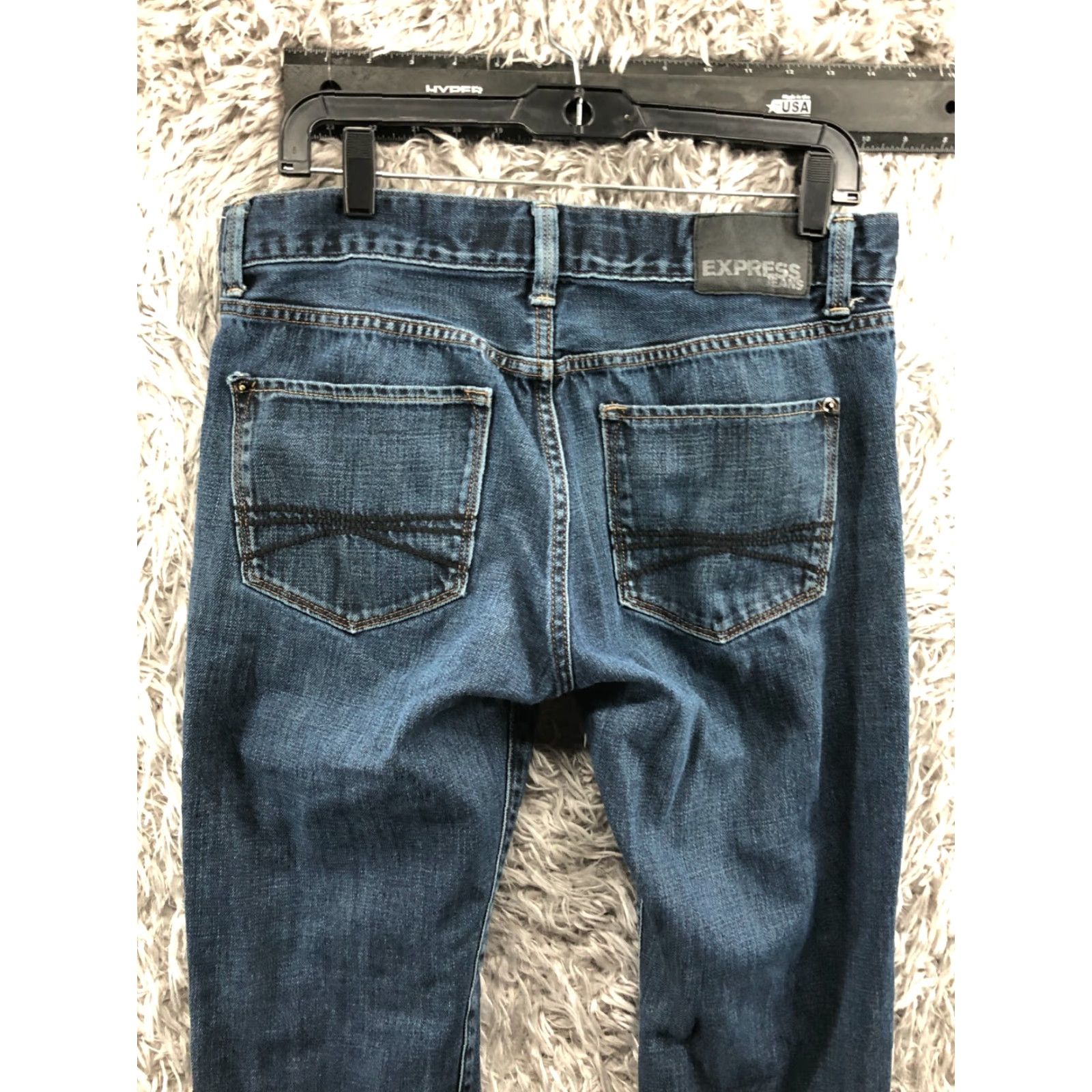 Express Express Rocco Slim Fit Skinny Jeans 32x32 Mens Medium Wash Blue Size US 32 / EU 48 - 7 Thumbnail