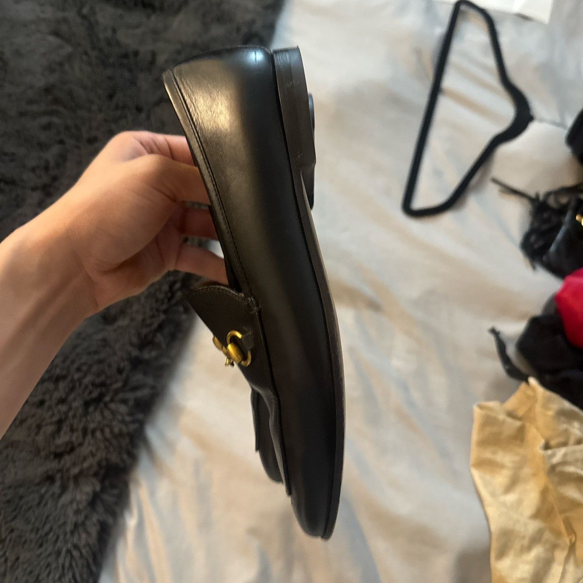 Gucci Gucci Women's Jordaan Horsebit Loafers Size US 5 / IT 35 - 3 Thumbnail