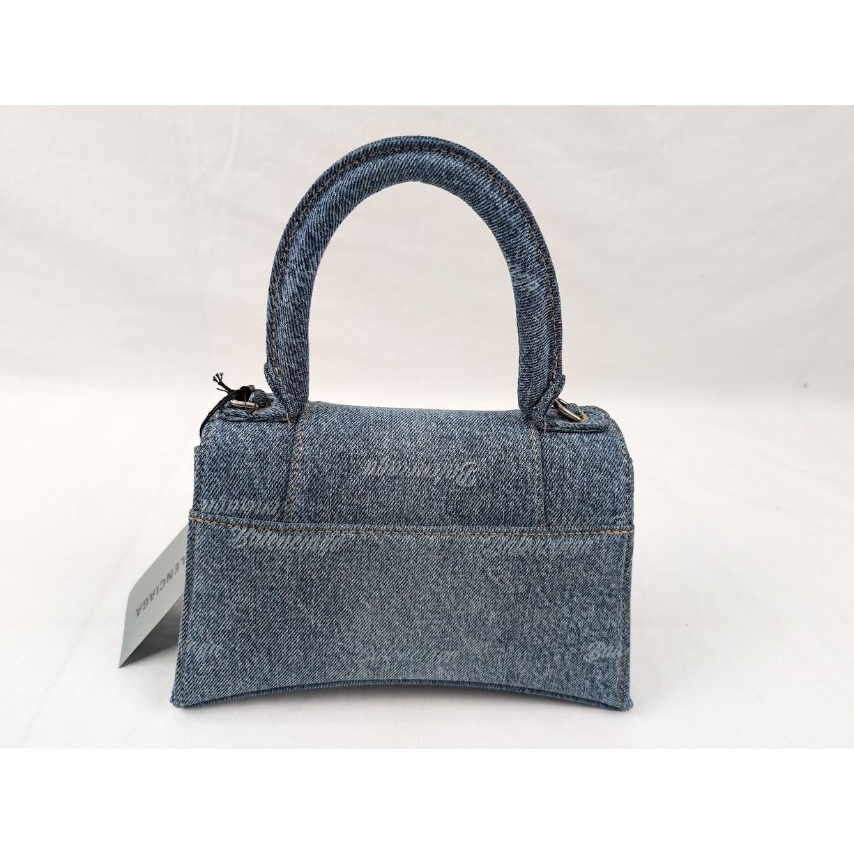 Balenciaga o1rshd1 Size:OS / All Over Denim Hourglass Top Hand Bag Blue Size ONE SIZE - 6 Thumbnail