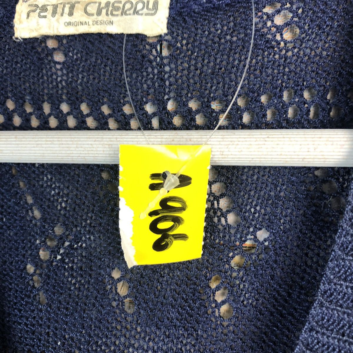 Homespun Knitwear × Japanese Brand × Vintage Detit Cherry Dark Blue Vest crochet meshnet Knitwear #A906 Size S / US 4 / IT 40 - 10 Thumbnail