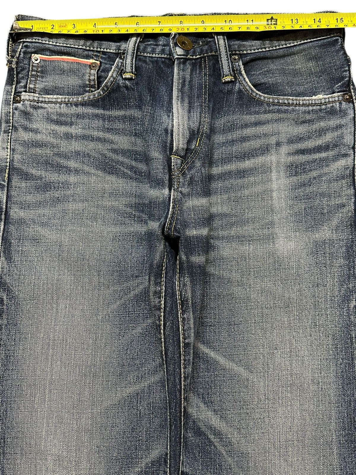 Edwin Vintage Edwin 505zx Selvedge Faded Wash Distress Style Jeans Size US 30 / EU 46 - 12 Thumbnail