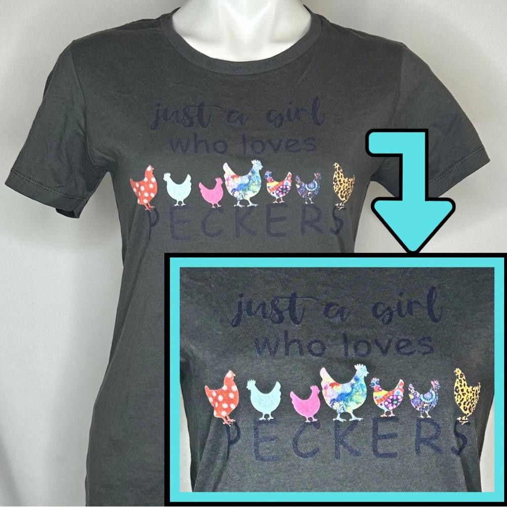 Next Level Apparel Graphic Tee with Colorful Chicken Design, Large Size L / US 10 / IT 46 - 1 Thumbnail