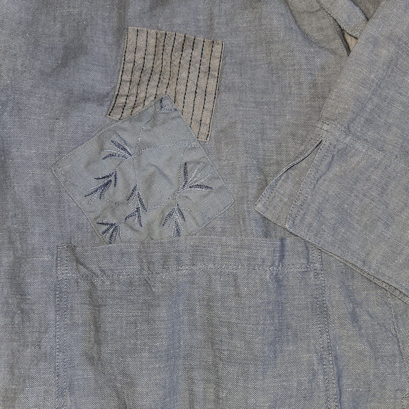 Vintage J JIll Unstructured Linen Jacket Womens M Sage Lagenlook Emb Size M / US 6-8 / IT 42-44 - 10 Thumbnail