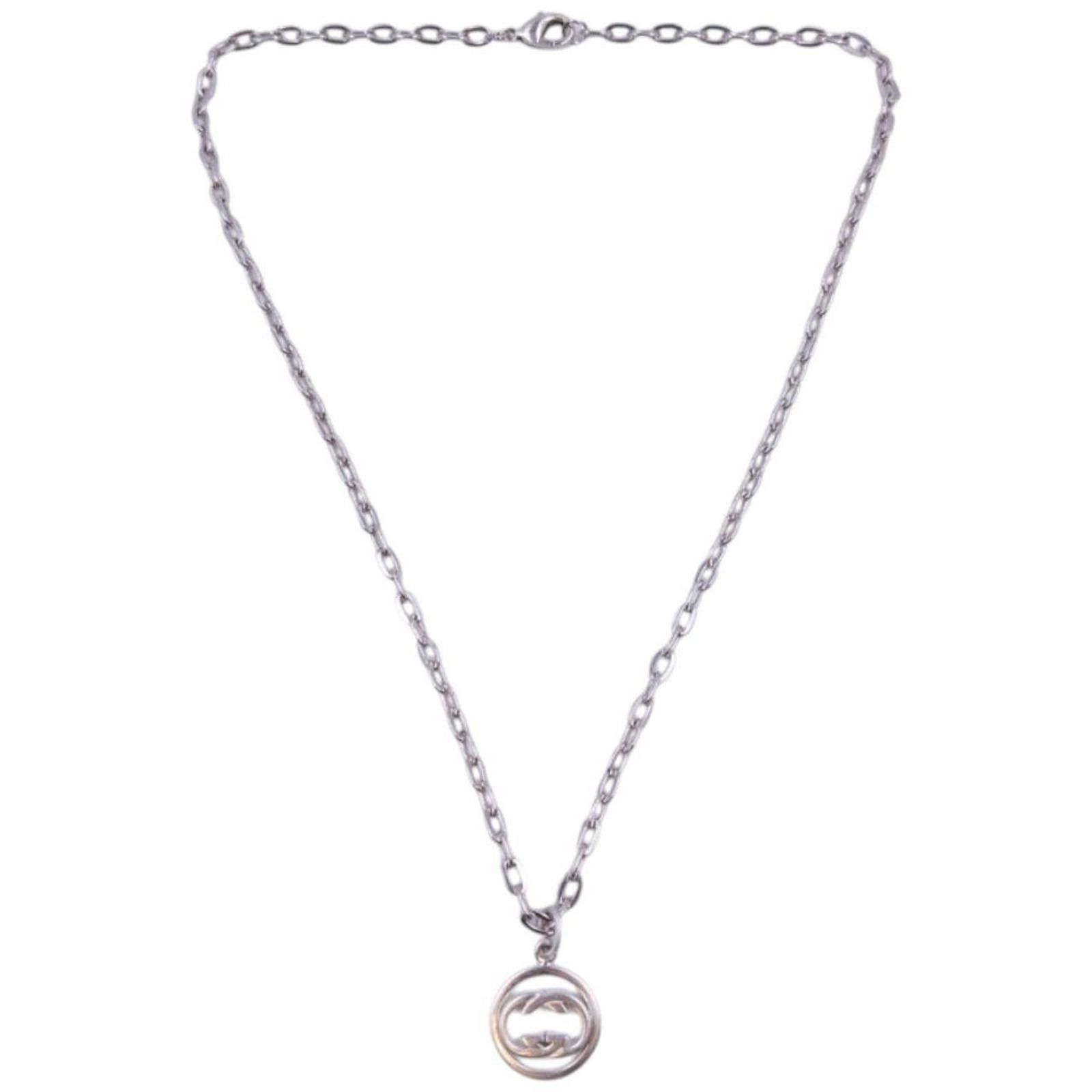 Gucci Vintage Gucci Silver Logo Necklace Size ONE SIZE - 2 Thumbnail