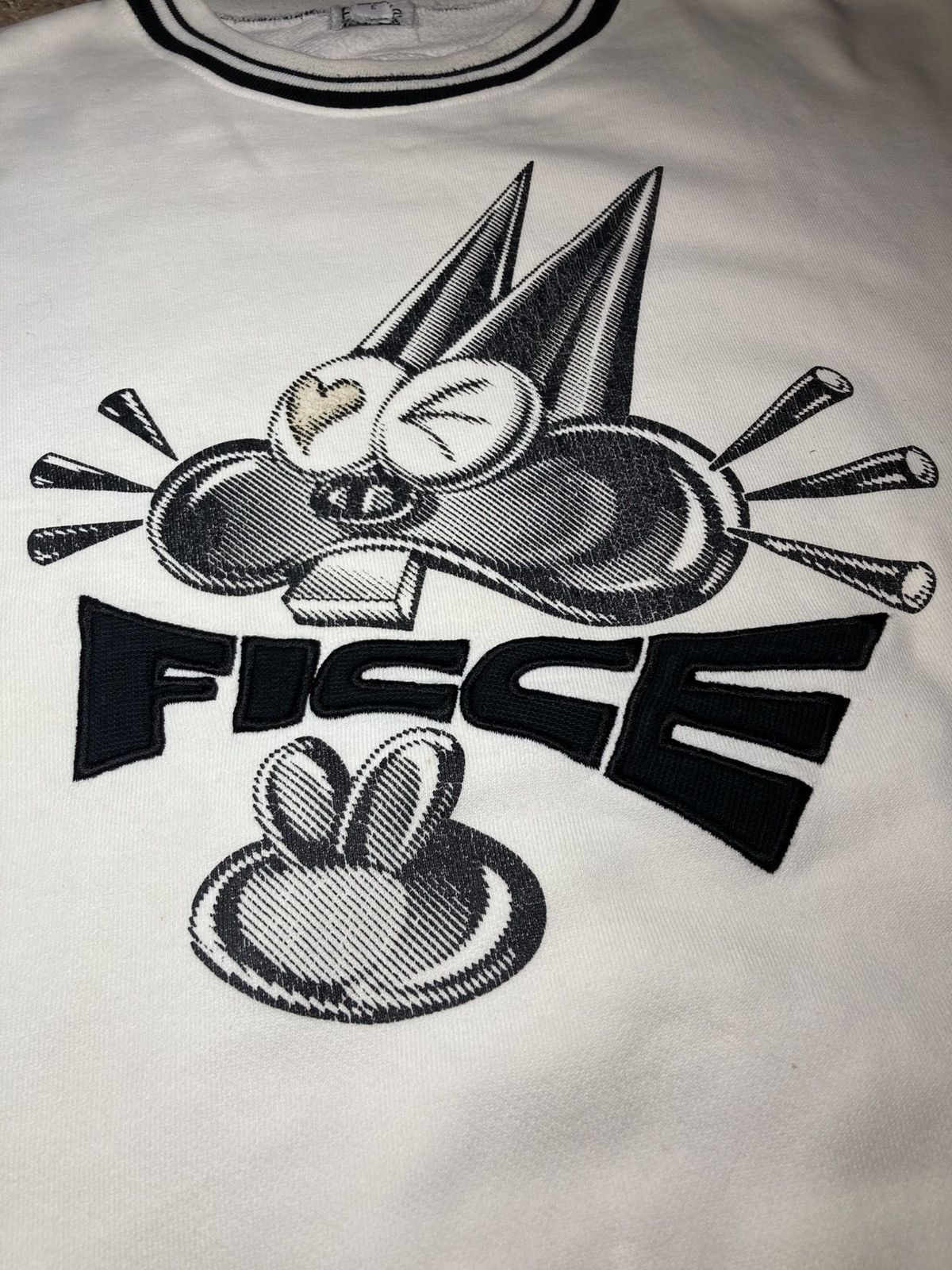 Yoshiyuki Konishi 90s Ficce Uomo Cat Cartoon Anime Crewneck Stripe 3D Size US L / EU 52-54 / 3 - 3 Thumbnail