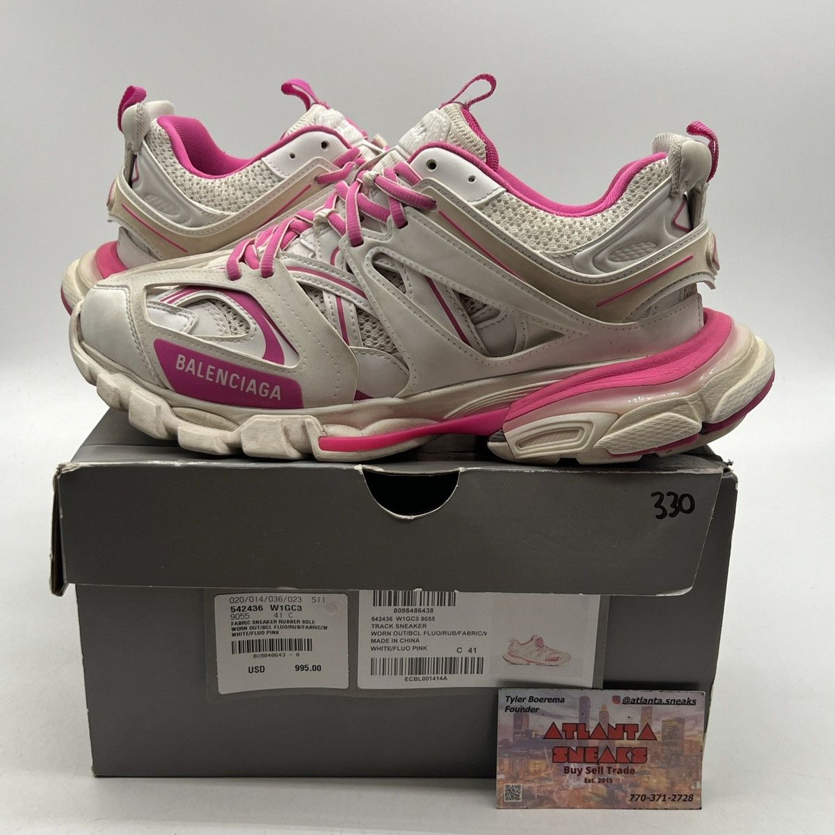 Balenciaga Wmns track sneaker white fluo pink