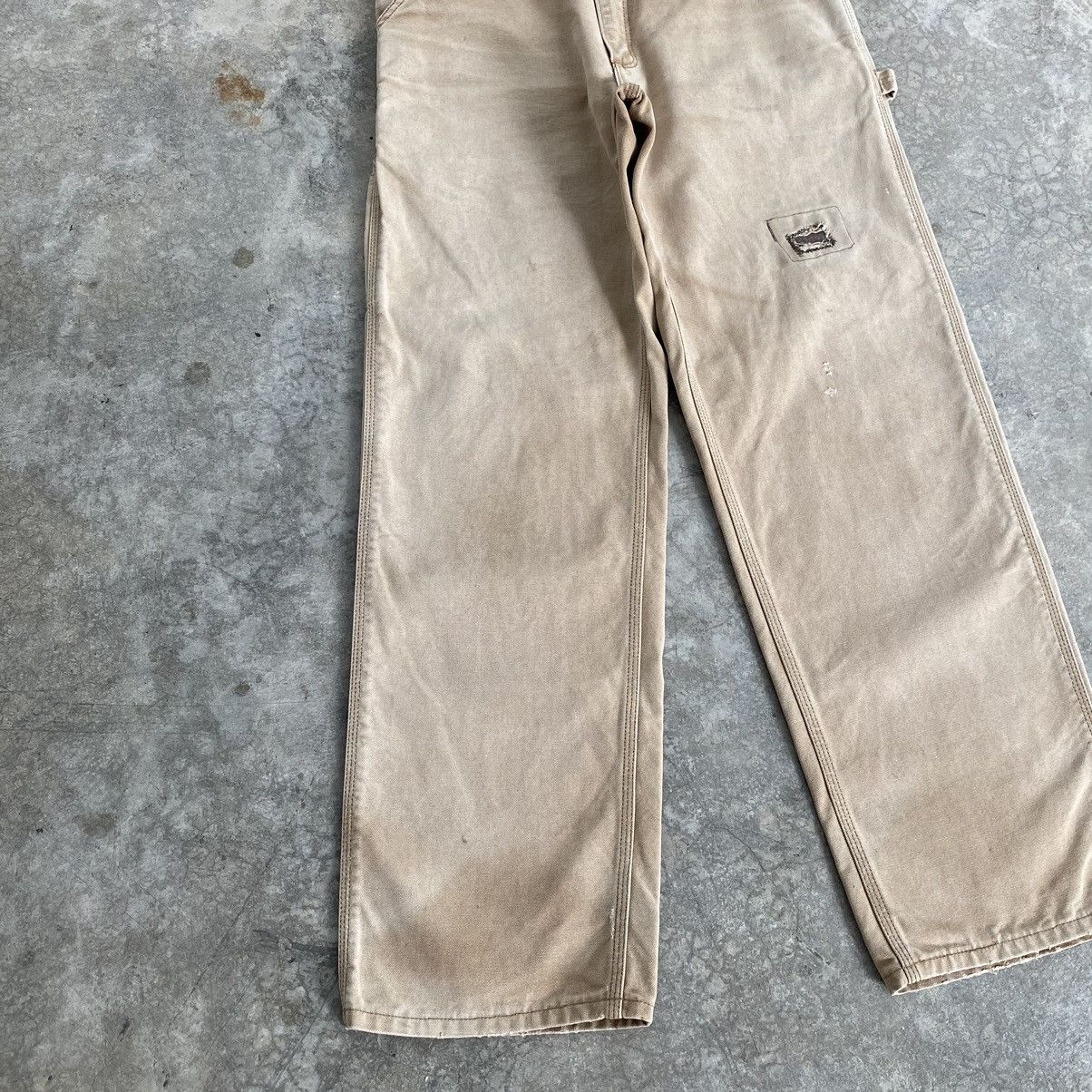 Carhartt Vintage Carhartt Faded Tan Repaired Carpenter Work Pants Size US 32 / EU 48 - 7 Thumbnail
