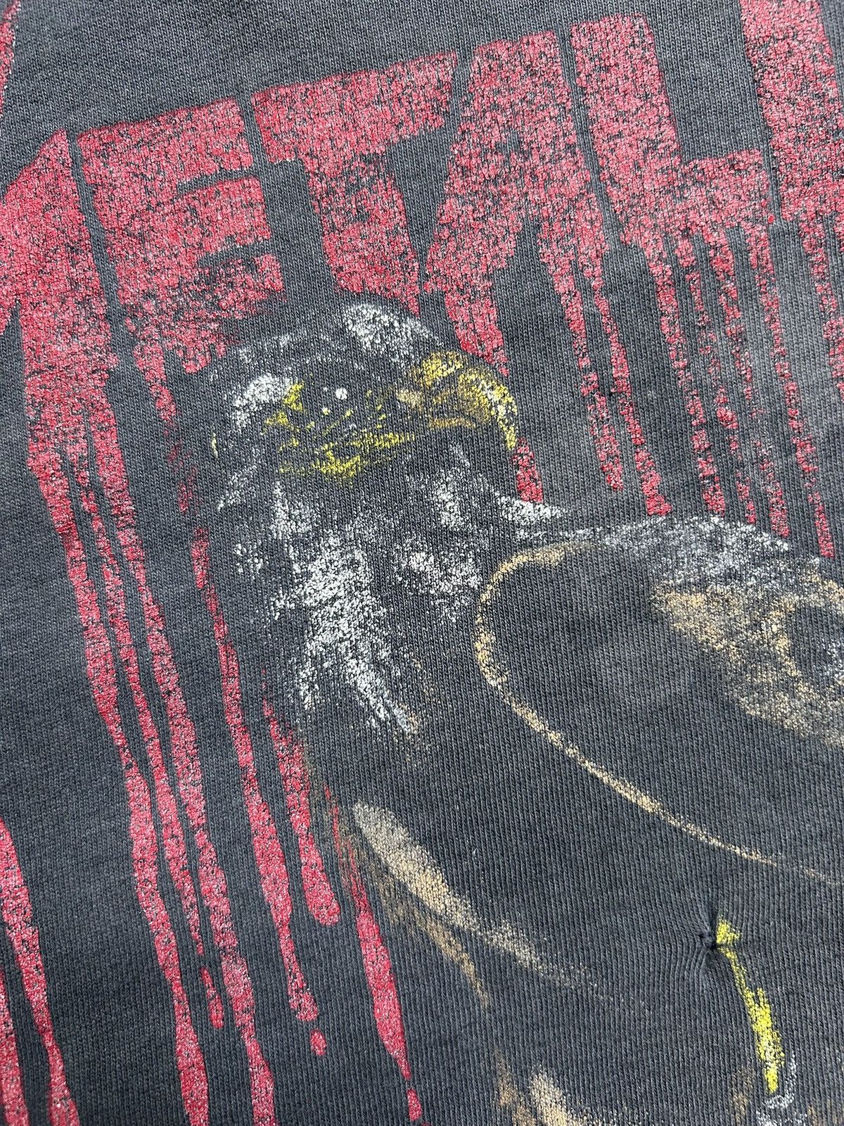 Band Tees Vintage 90s Metallica Pushead Thrashed Tee 1994 Faded Roam Size US L / EU 52-54 / 3 - 4 Thumbnail