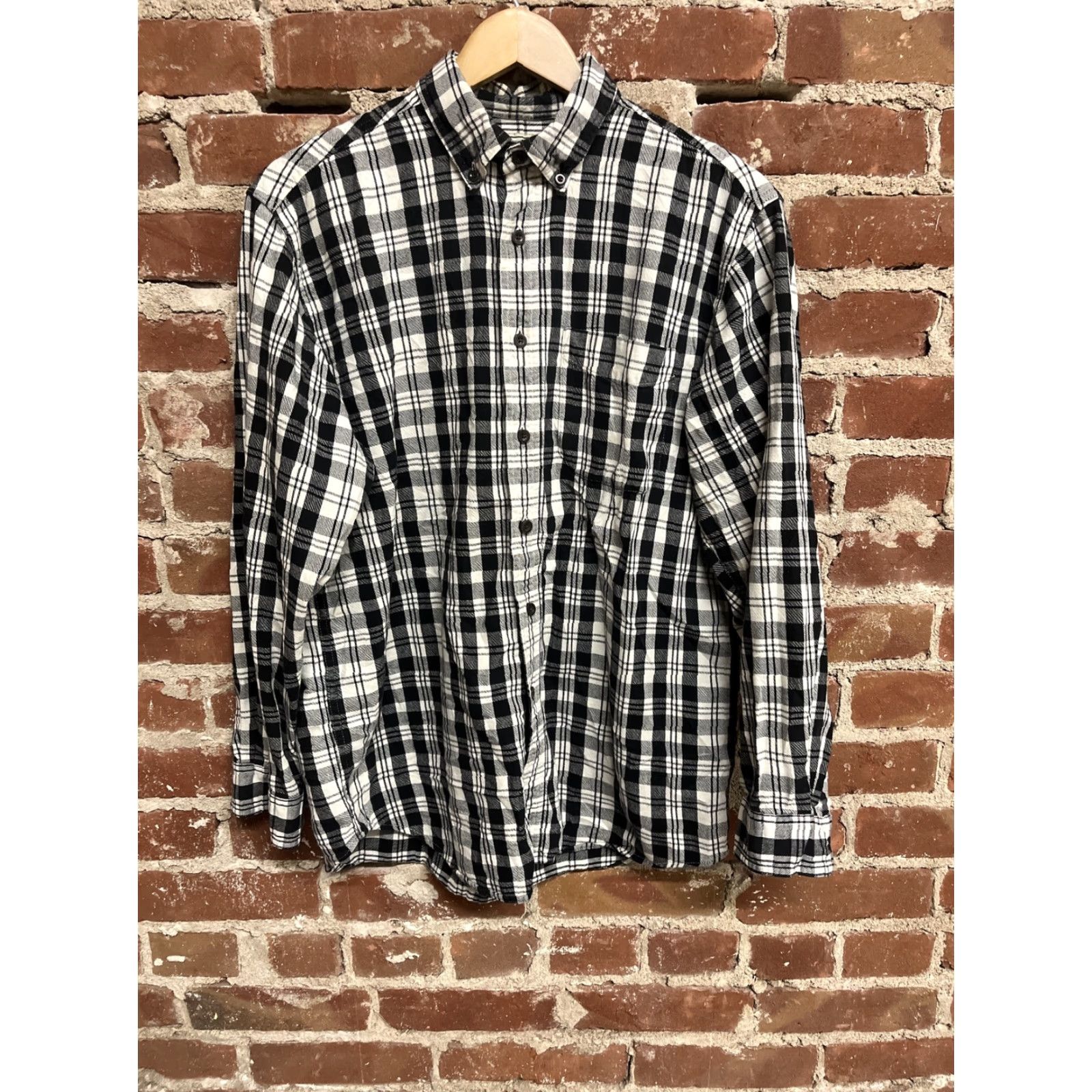 Vintage LL Bean Mens Black Plaid Long Sleeve Flannel Collared Size M Shirt Size US M / EU 48-50 / 2 - 2 Thumbnail