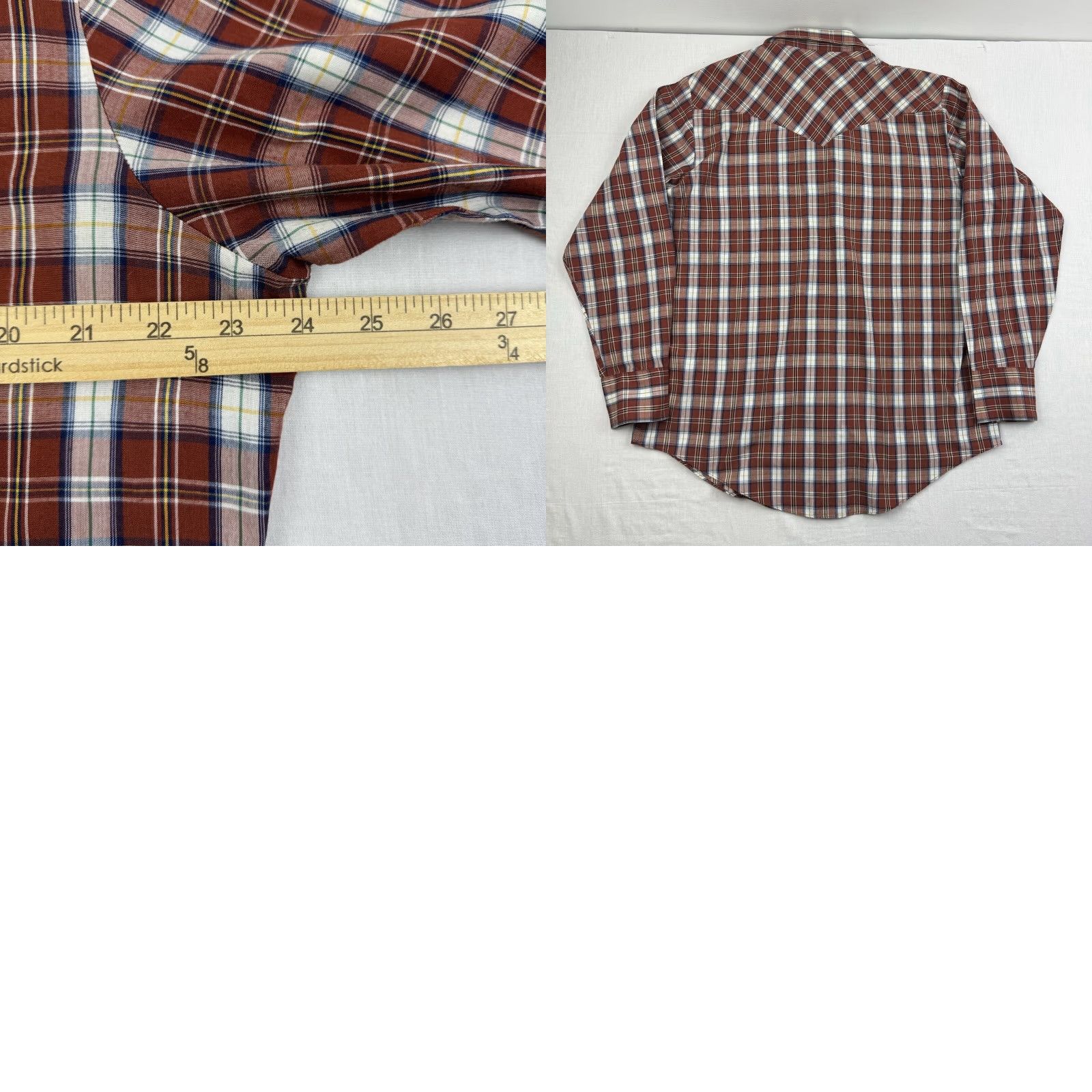 Vintage VINTAGE Roebuck & Co. Western Shirt Men L Red Plaid Pearl Snap 80s 90s Cowboy USA Size US L / EU 52-54 / 3 - 8 Thumbnail