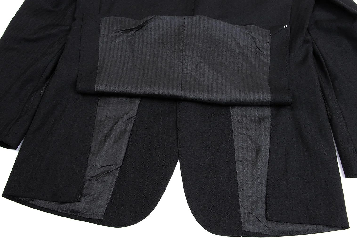 Dries Van Noten Wool Shadow Stripe 2B Jacket in Black Size 50 Size US M / EU 48-50 / 2 - 14 Thumbnail