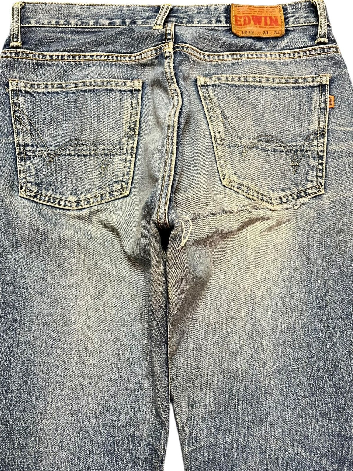 Edwin Vintage Edwin 101F Flare Faded Distressed Denim Size US 30 / EU 46 - 7 Thumbnail