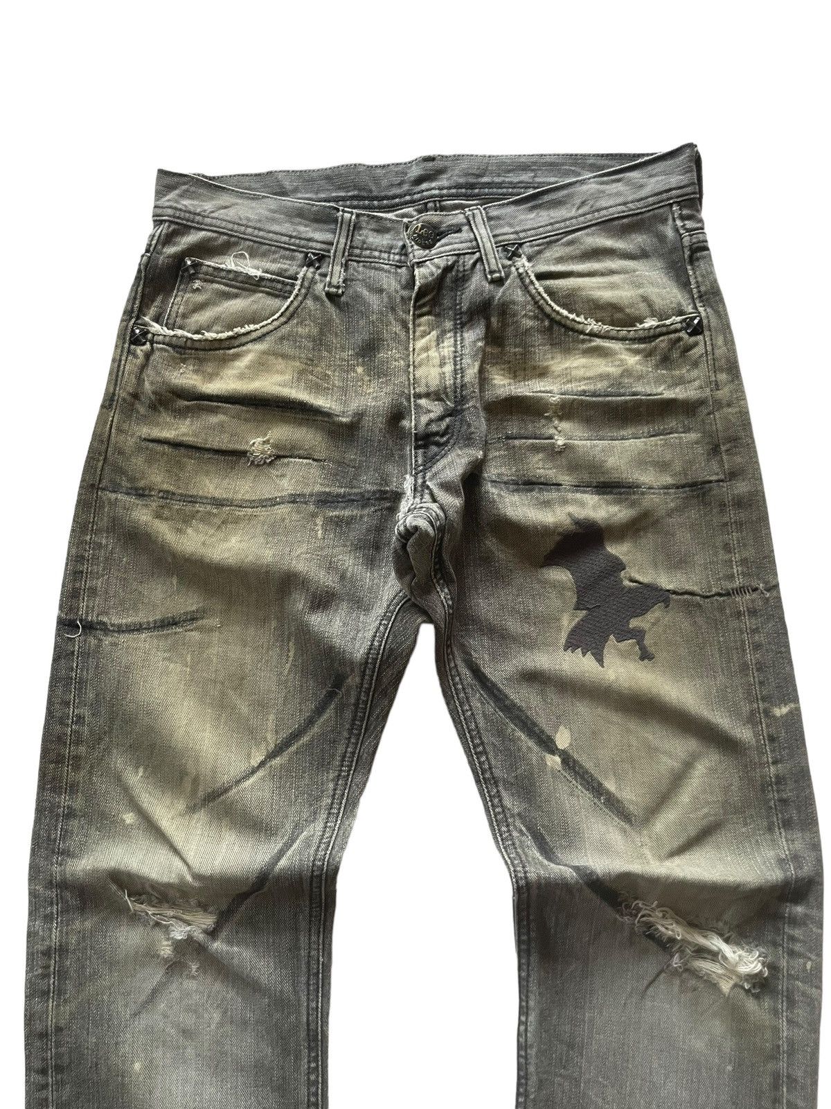 Hysteric Glamour × In The Attic × Lee Vintage Lee Japan Mud Claw Mark Distressed Denim Pants Size US 30 / EU 46 - 5 Thumbnail