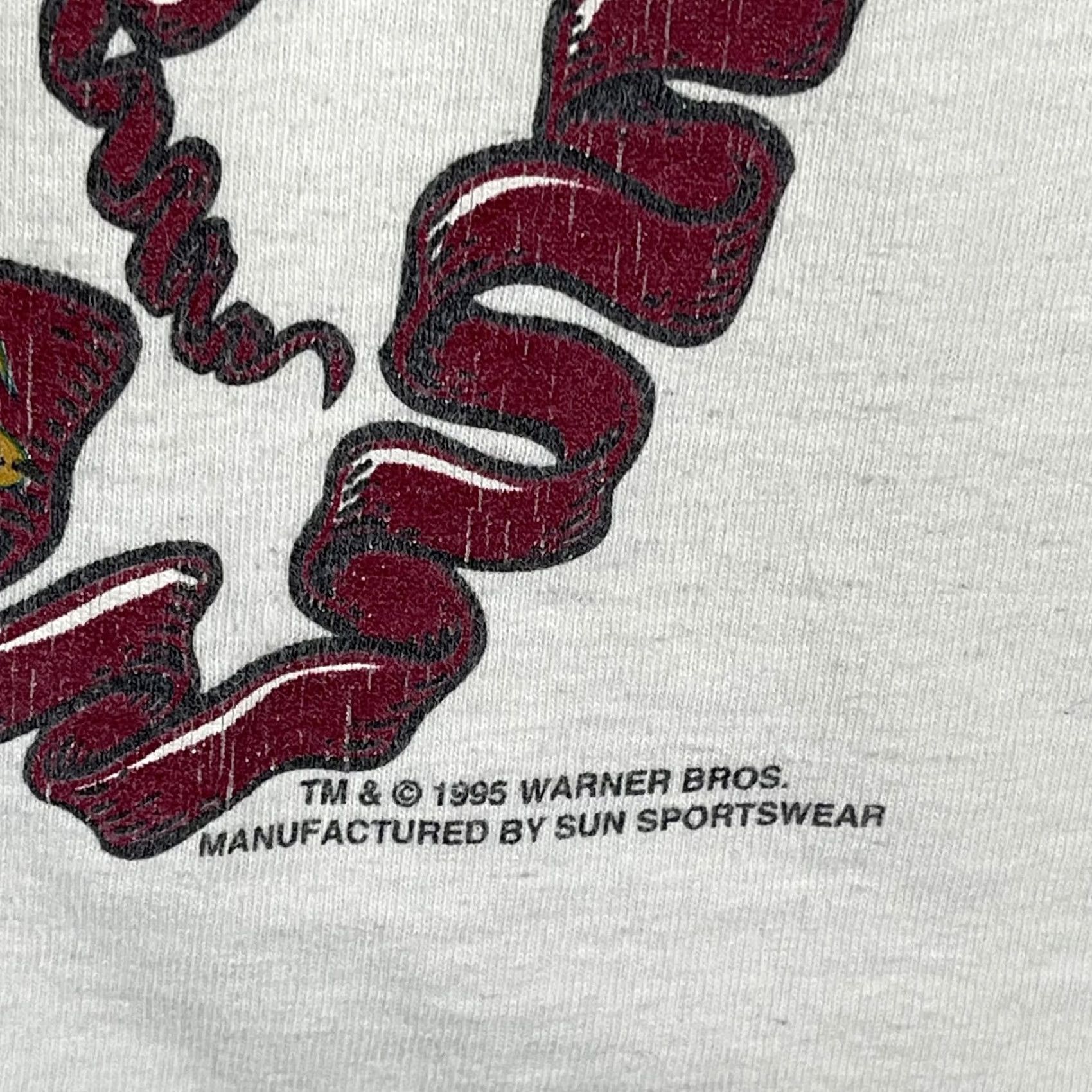 Sunray Sportswear VINTAGE Sun Sportswear Shirt Mens L Looney Tunes Muscle Beach Bugs Taz 1995 White Cotton Sleeveless Graphic Print Beach Surf Size US L / EU 52-54 / 3 - 4 Thumbnail