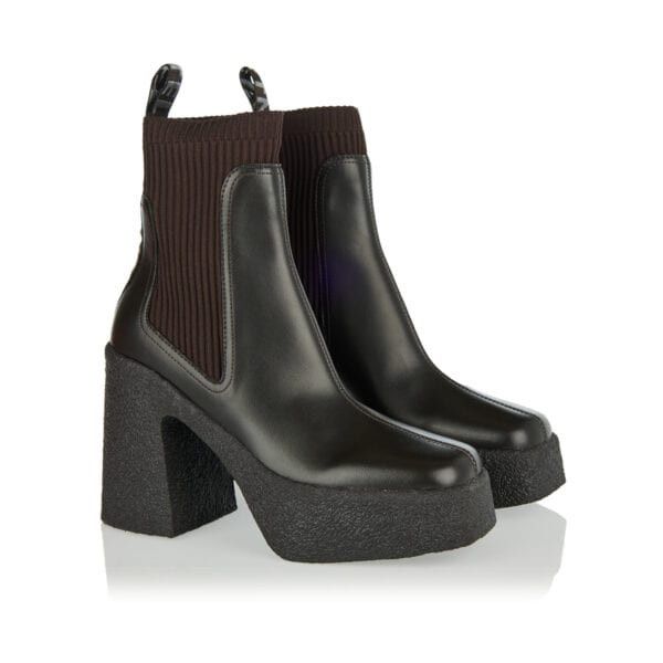 Stella McCartney o1s22i1n1024 Skyla Sock Ankle Boots in Brown/Black Size US 8 / IT 38 - 4 Thumbnail